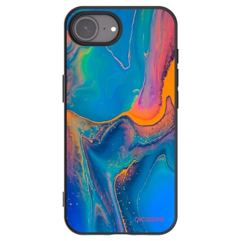 Picasee silikónový čierny obal pre Apple iPhone 16e - Rainbow