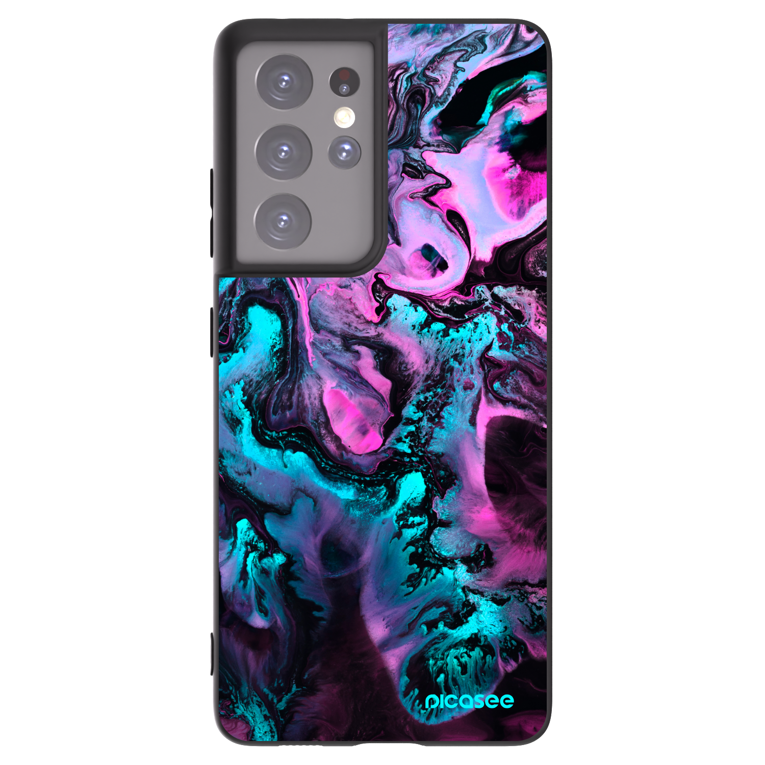 Picasee silikónový čierny obal pre Samsung Galaxy S21 Ultra 5G G998B - Lean