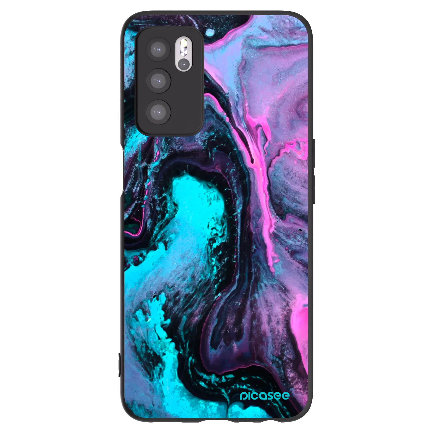 Picasee silikónový čierny obal pre OPPO A16s - Lean 2