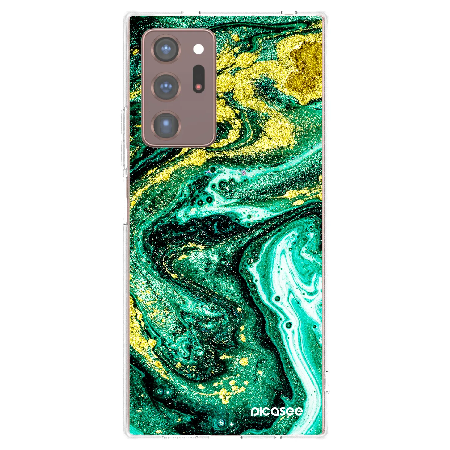 Picasee silikónový prehľadný obal pre Samsung Galaxy Note 20 Ultra - Green Gold