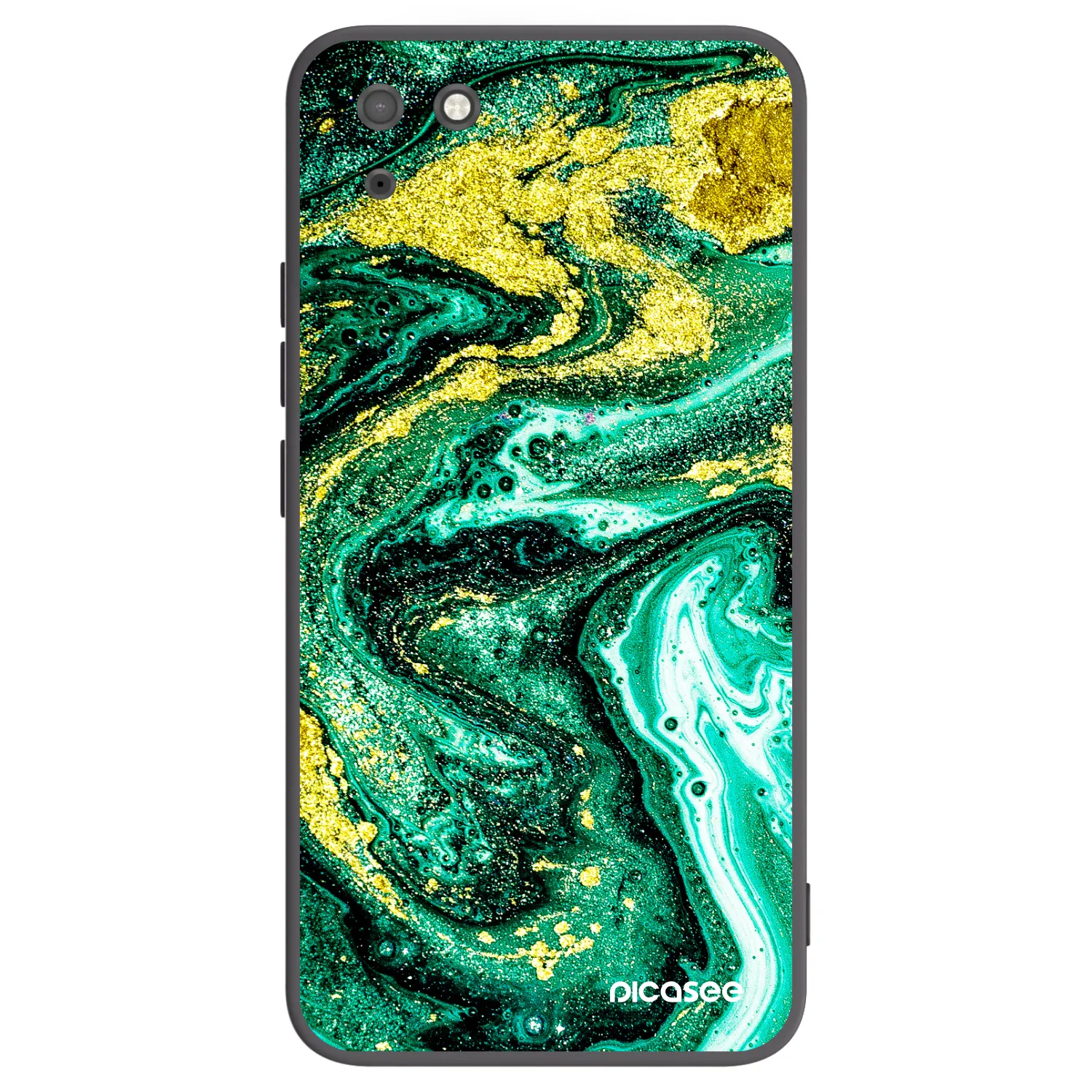 Picasee silikónový čierny obal pre Huawei Y5P - Green Gold