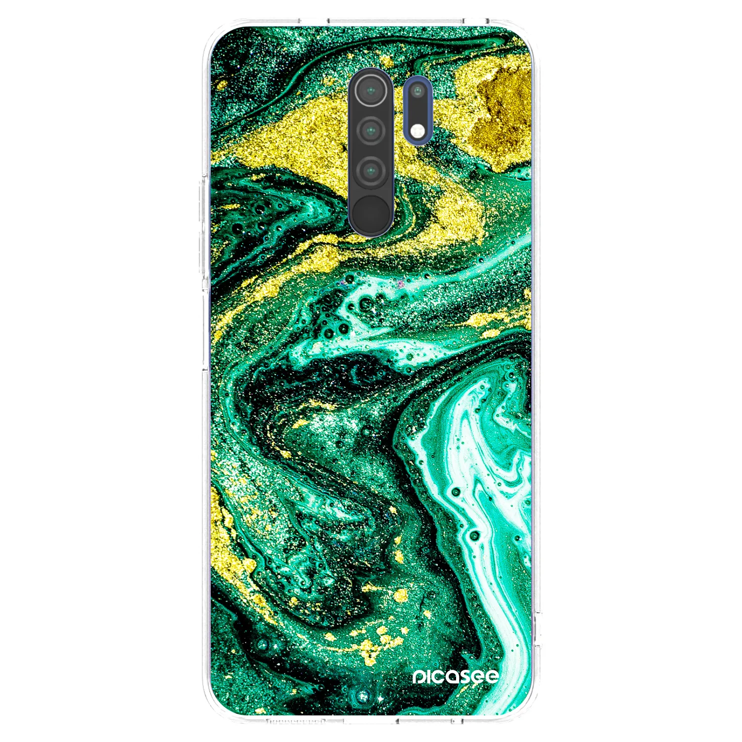 Picasee silikónový prehľadný obal pre Xiaomi Redmi 9 - Green Gold