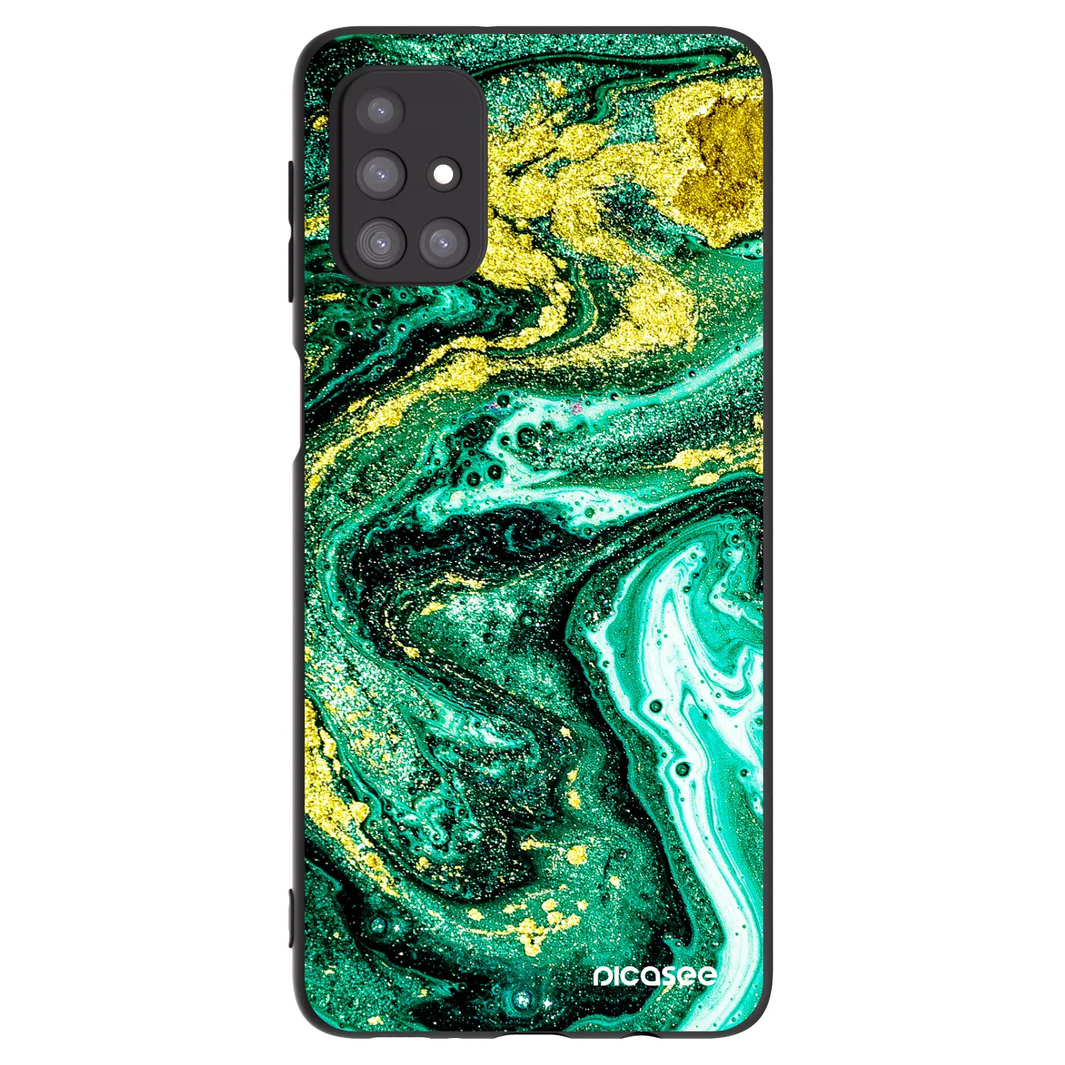 Picasee silikónový čierny obal pre Samsung Galaxy M31s - Green Gold