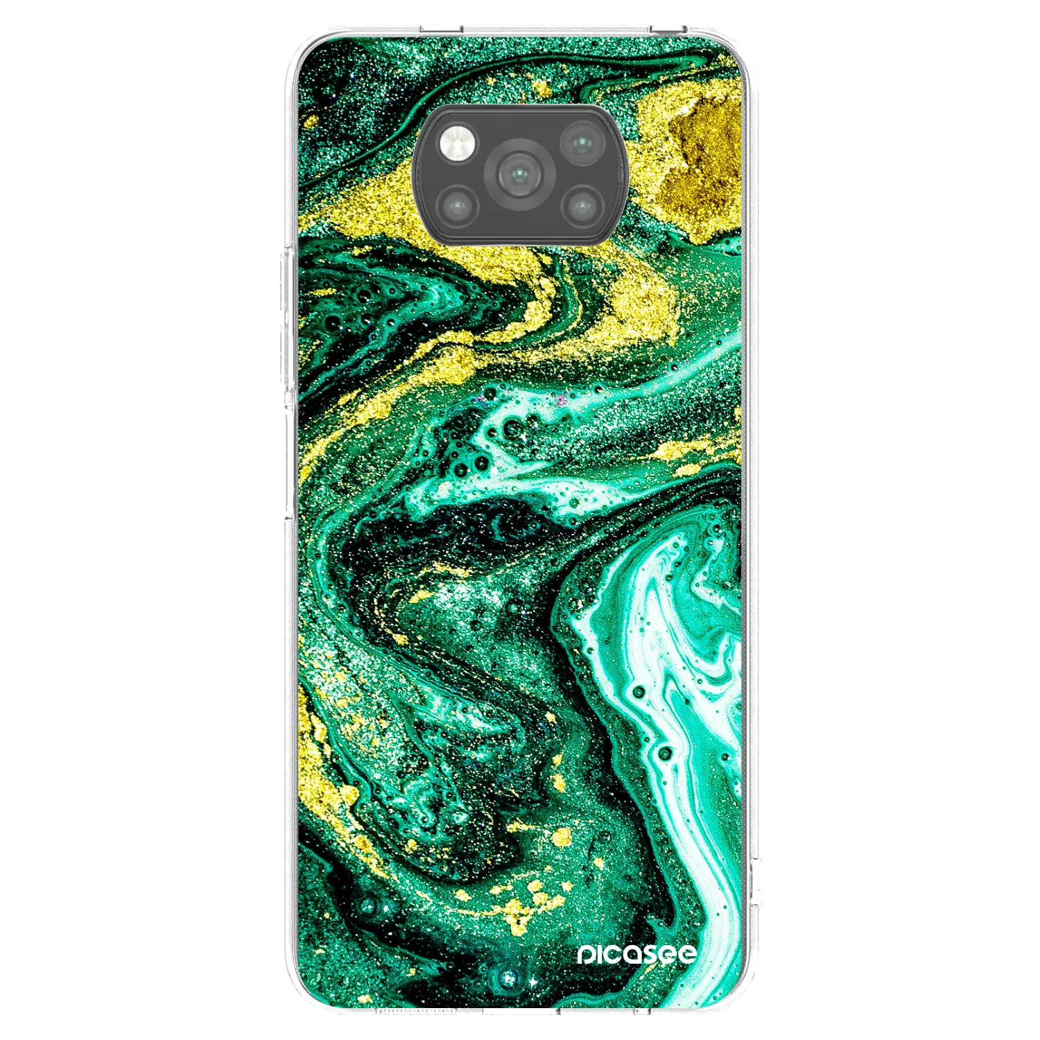 Picasee silikónový čierny obal pre Xiaomi Poco X3 - Green Gold