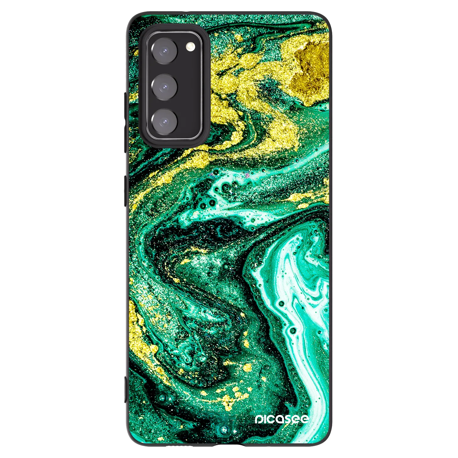 Picasee silikónový čierny obal pre Samsung Galaxy S20 FE - Green Gold