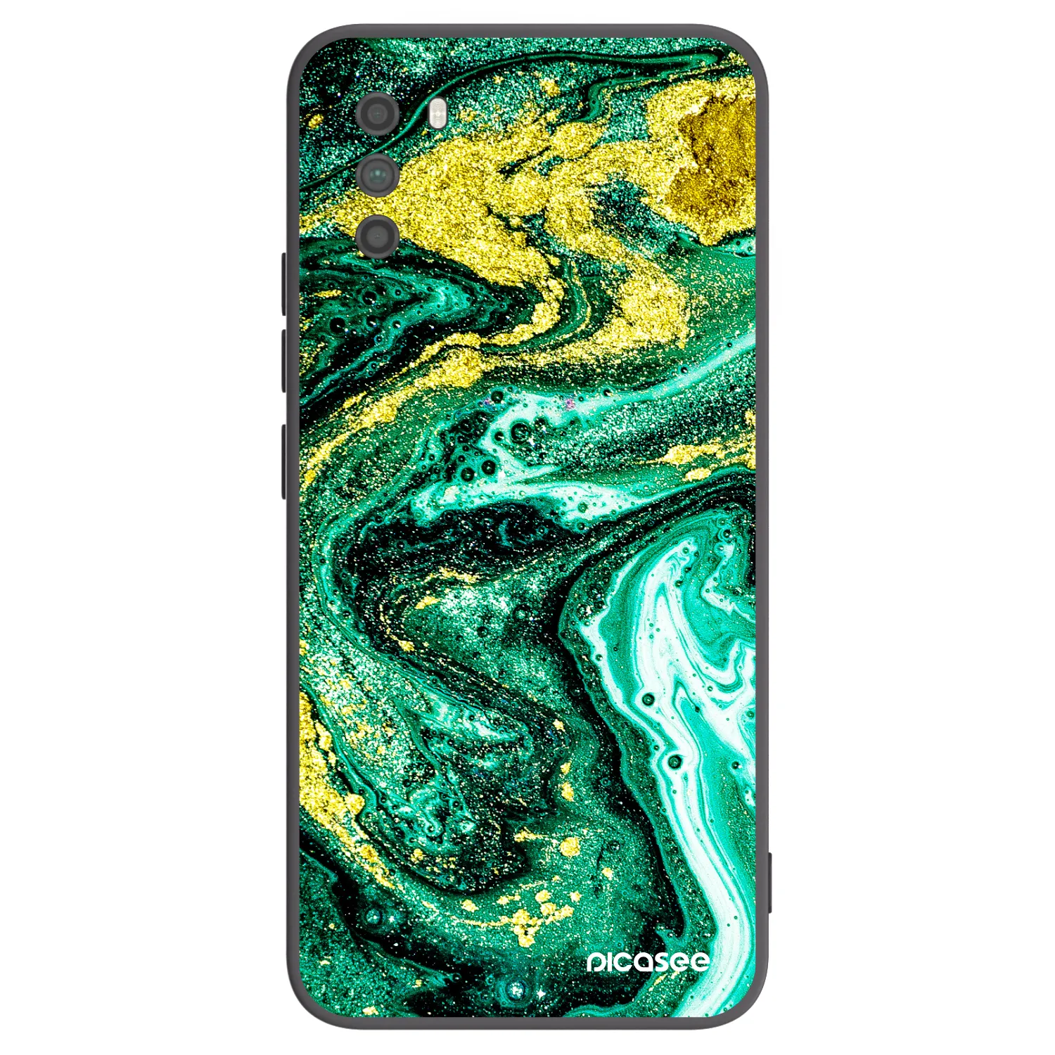 Picasee silikónový čierny obal pre Xiaomi Poco M3 - Green Gold