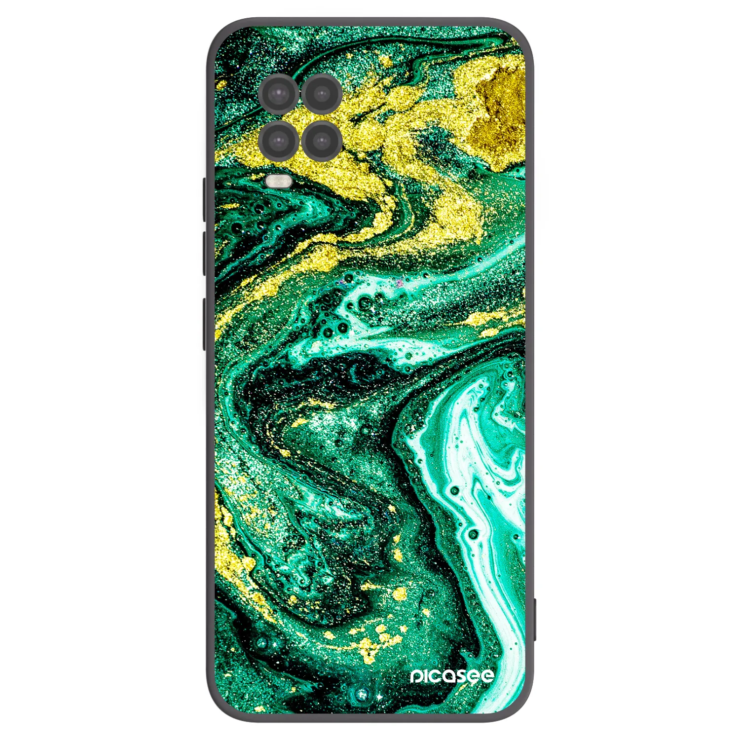 Picasee silikónový čierny obal pre Xiaomi Mi 10 Lite - Green Gold