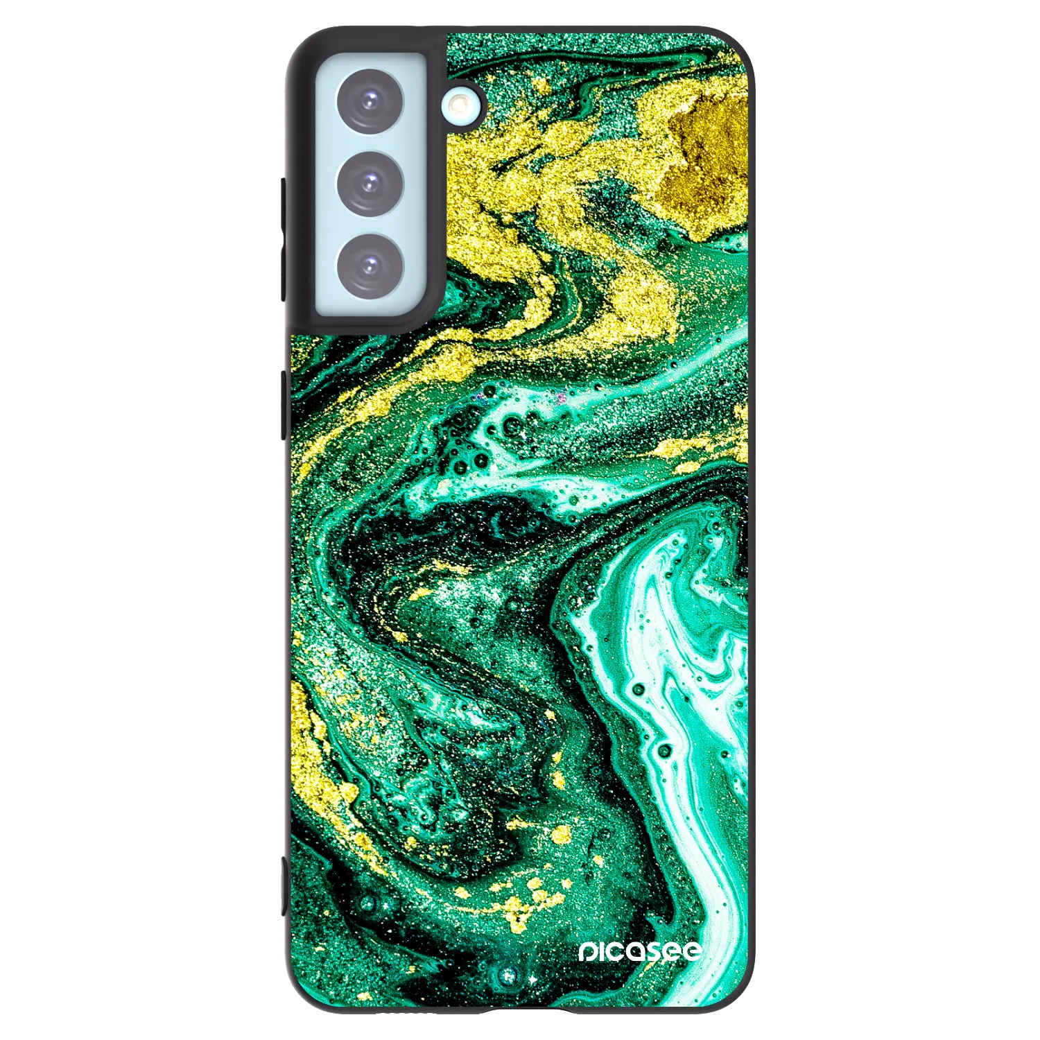 Picasee silikónový čierny obal pre Samsung Galaxy S21+ 5G G996F - Green Gold