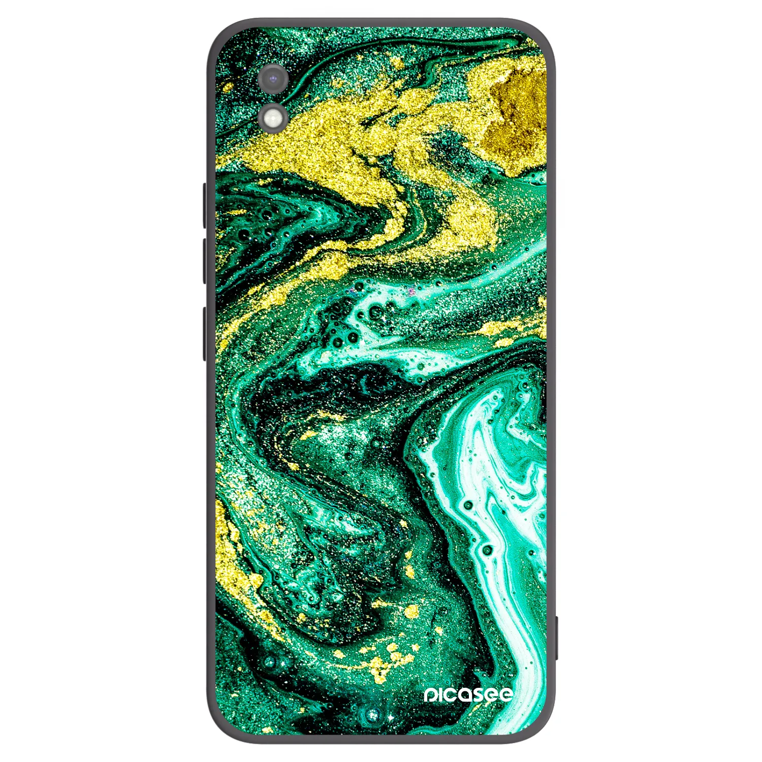 Picasee silikónový čierny obal pre Xiaomi Redmi 9AT - Green Gold