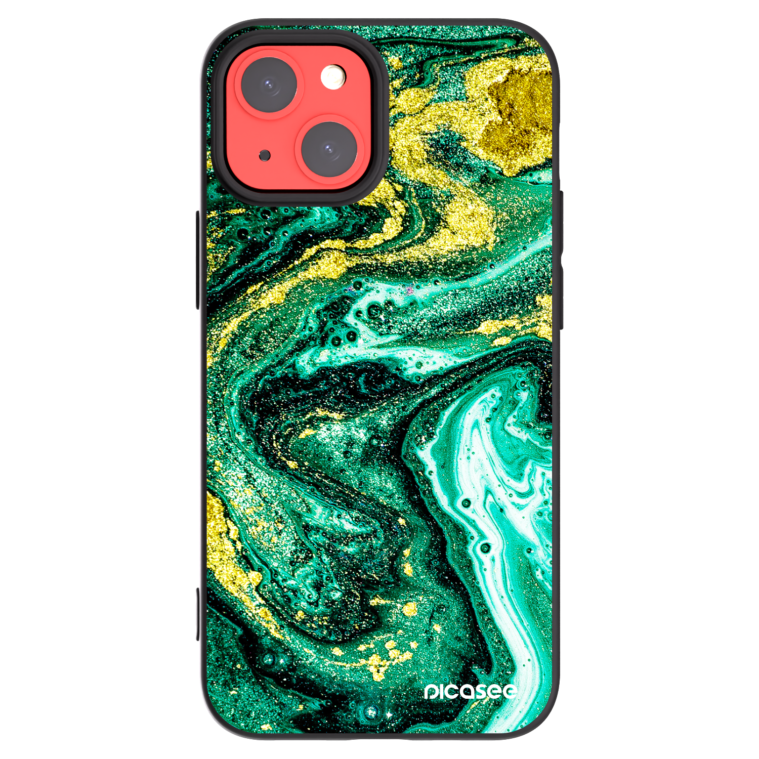 Picasee silikónový čierny obal pre Apple iPhone 13 mini - Green Gold