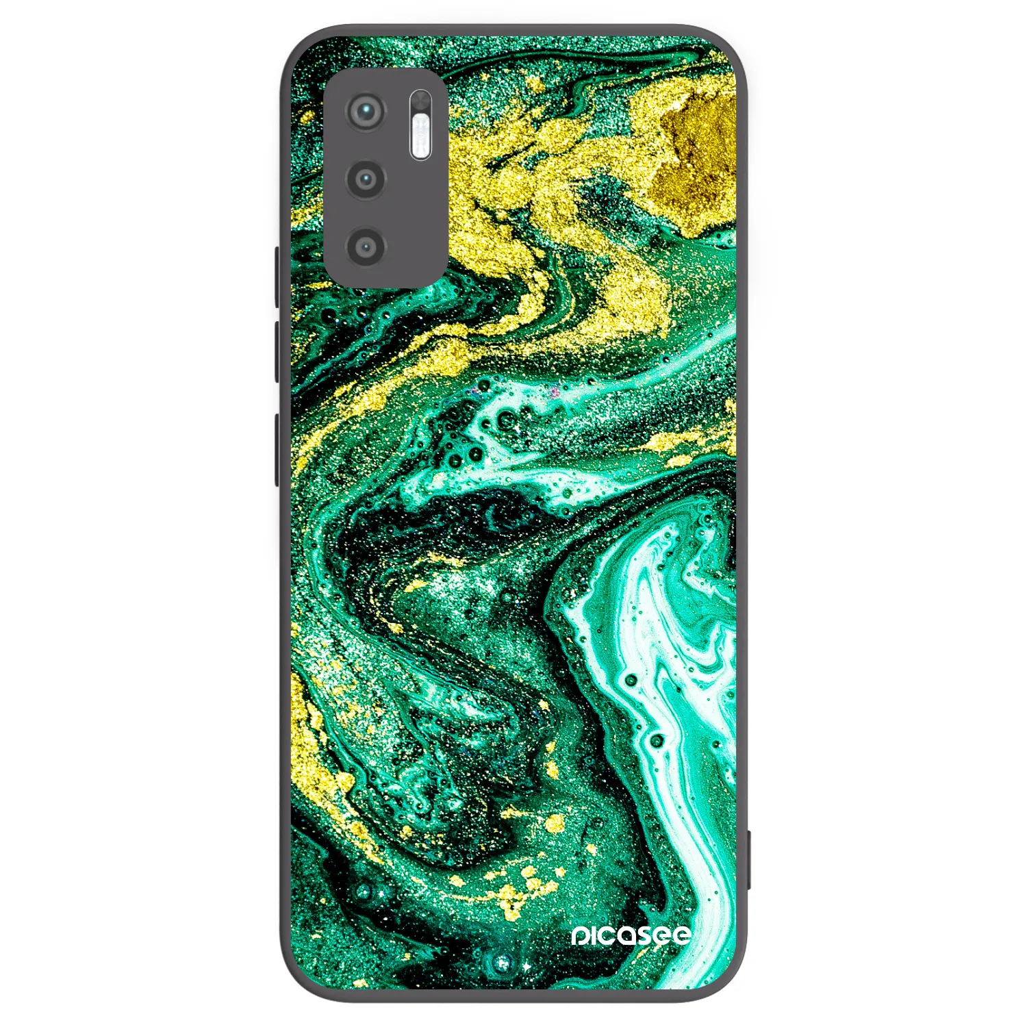 Picasee silikónový čierny obal pre Xiaomi Redmi Note 10 5G - Green Gold