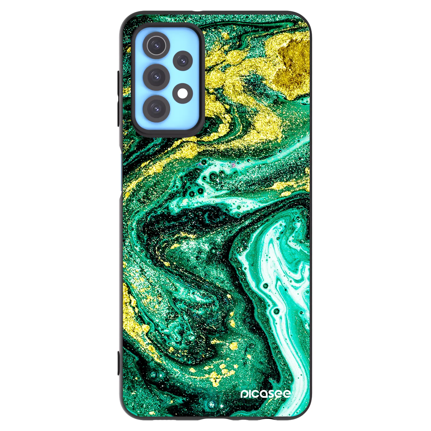 Picasee silikónový čierny obal pre Samsung Galaxy A32 4G SM-A325F - Green Gold