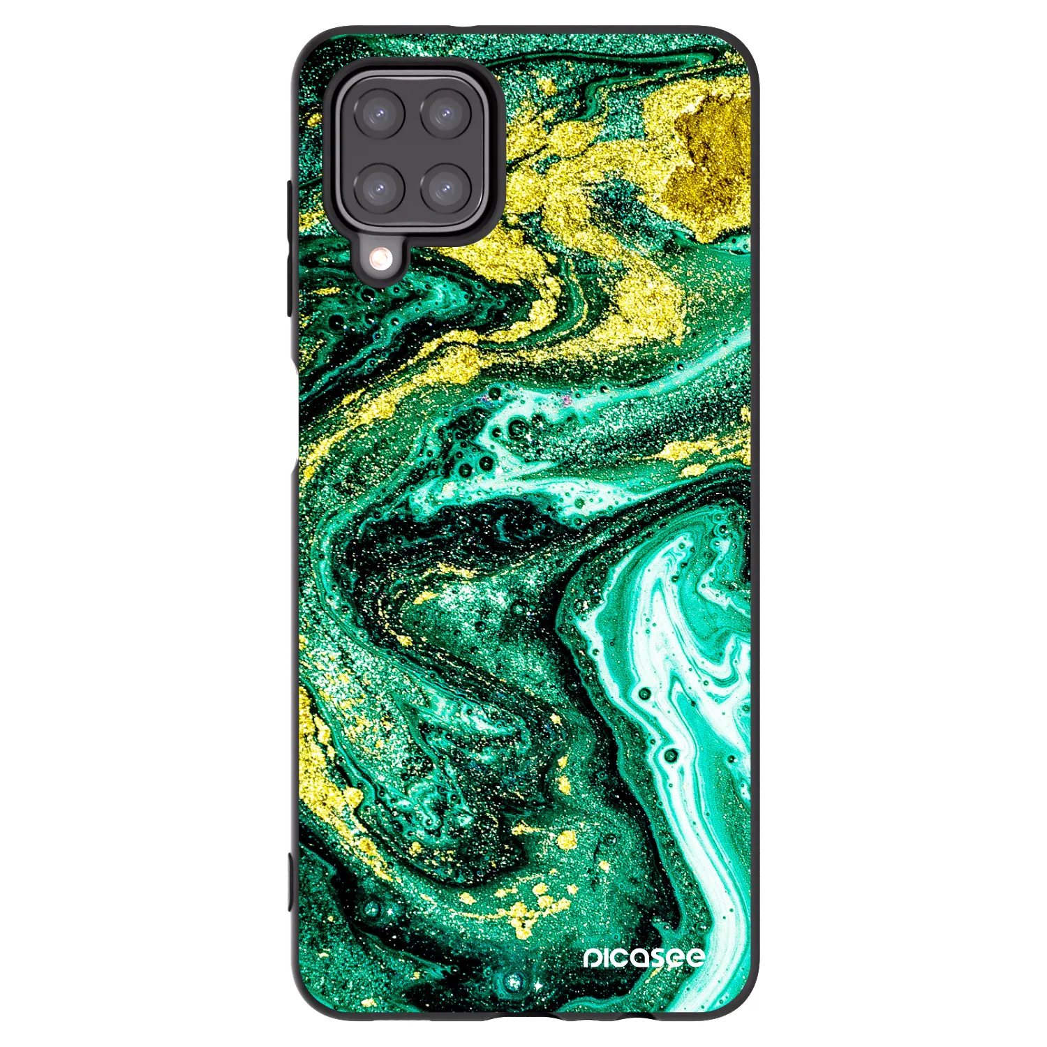 Picasee silikónový čierny obal pre Samsung Galaxy M12 M127F - Green Gold