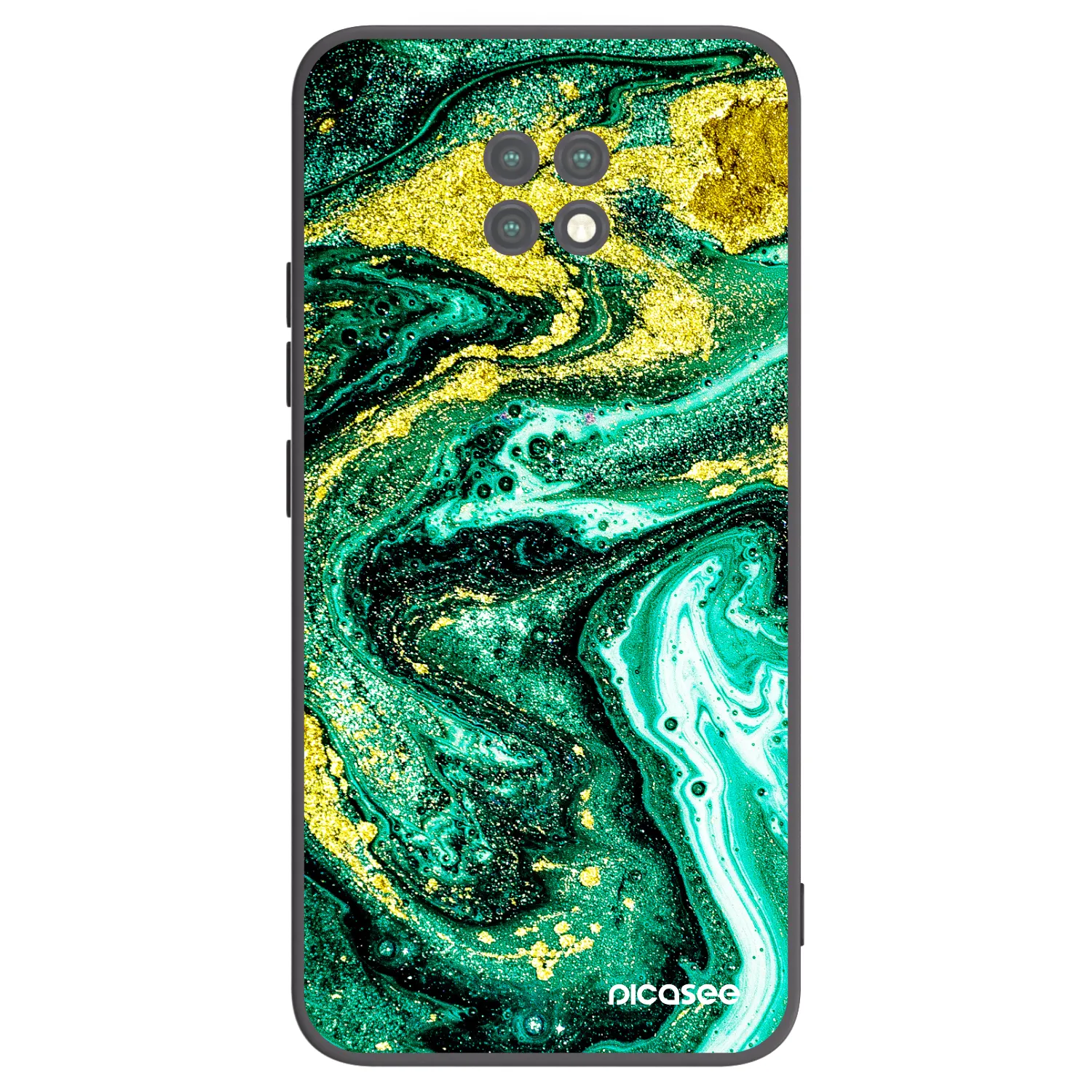 Picasee silikónový čierny obal pre Xiaomi Redmi Note 9T - Green Gold