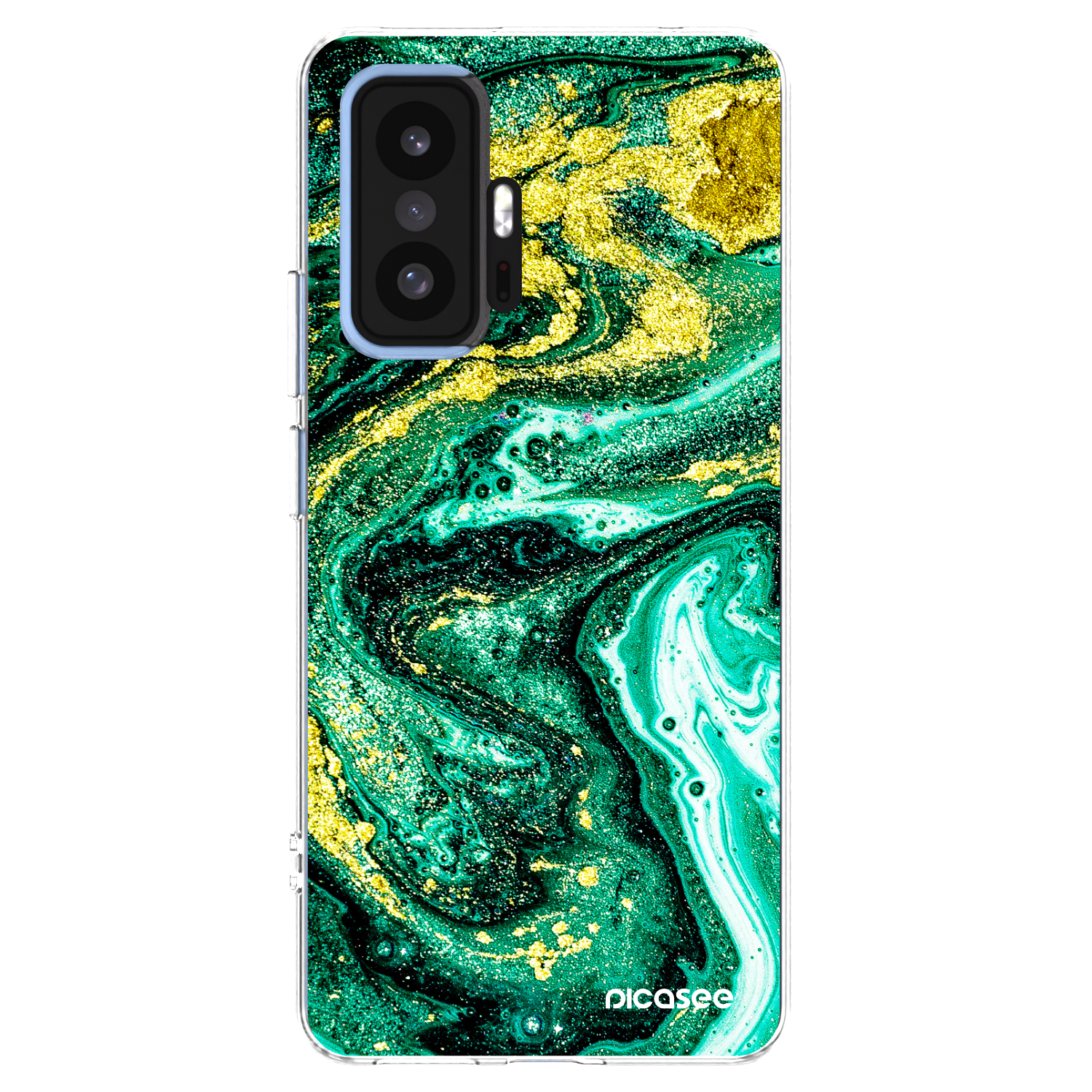 Picasee silikónový prehľadný obal pre Xiaomi 11T - Green Gold