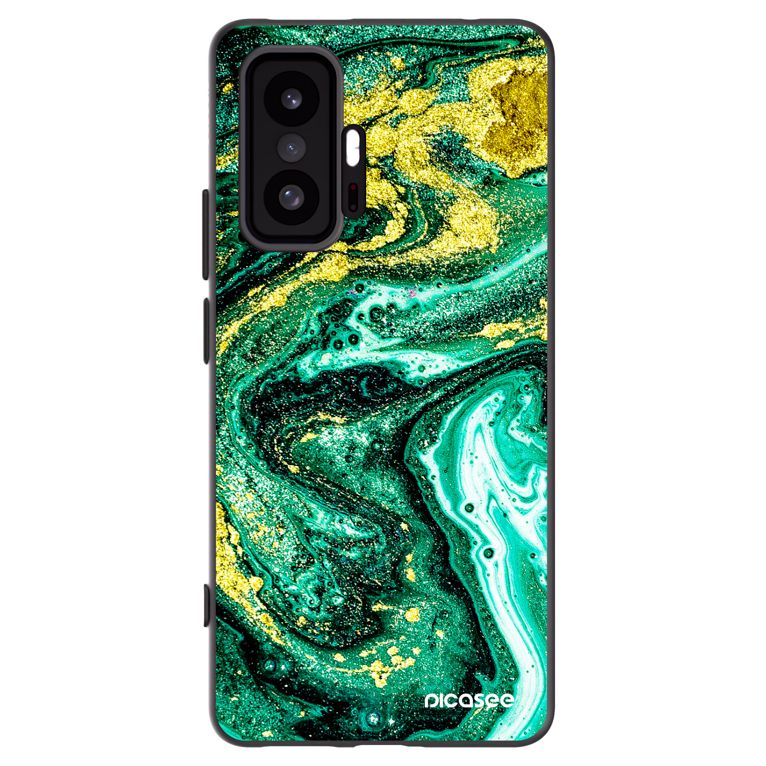 Picasee silikónový čierny obal pre Xiaomi 11T - Green Gold
