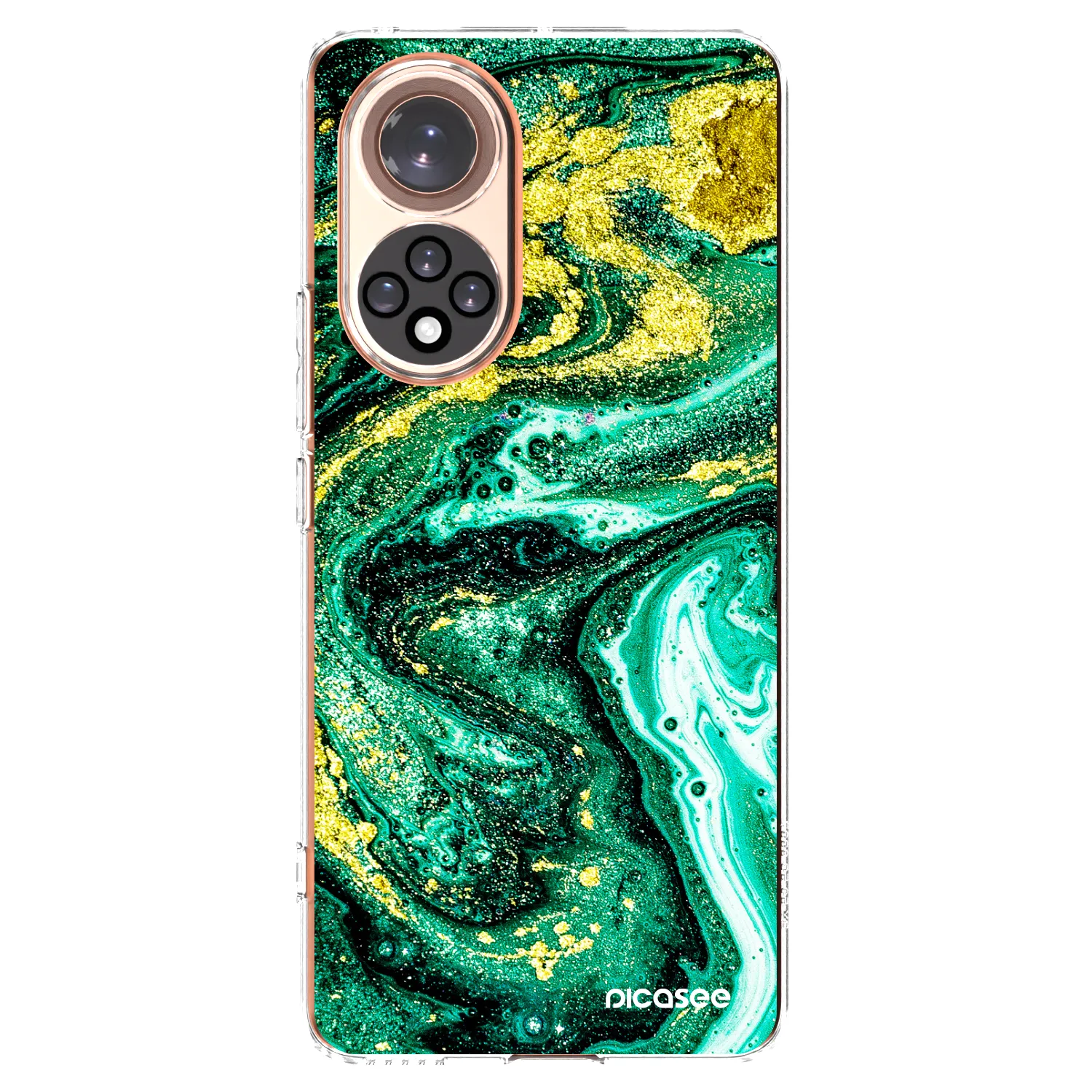 Picasee silikónový prehľadný obal pre Honor 50 5G - Green Gold