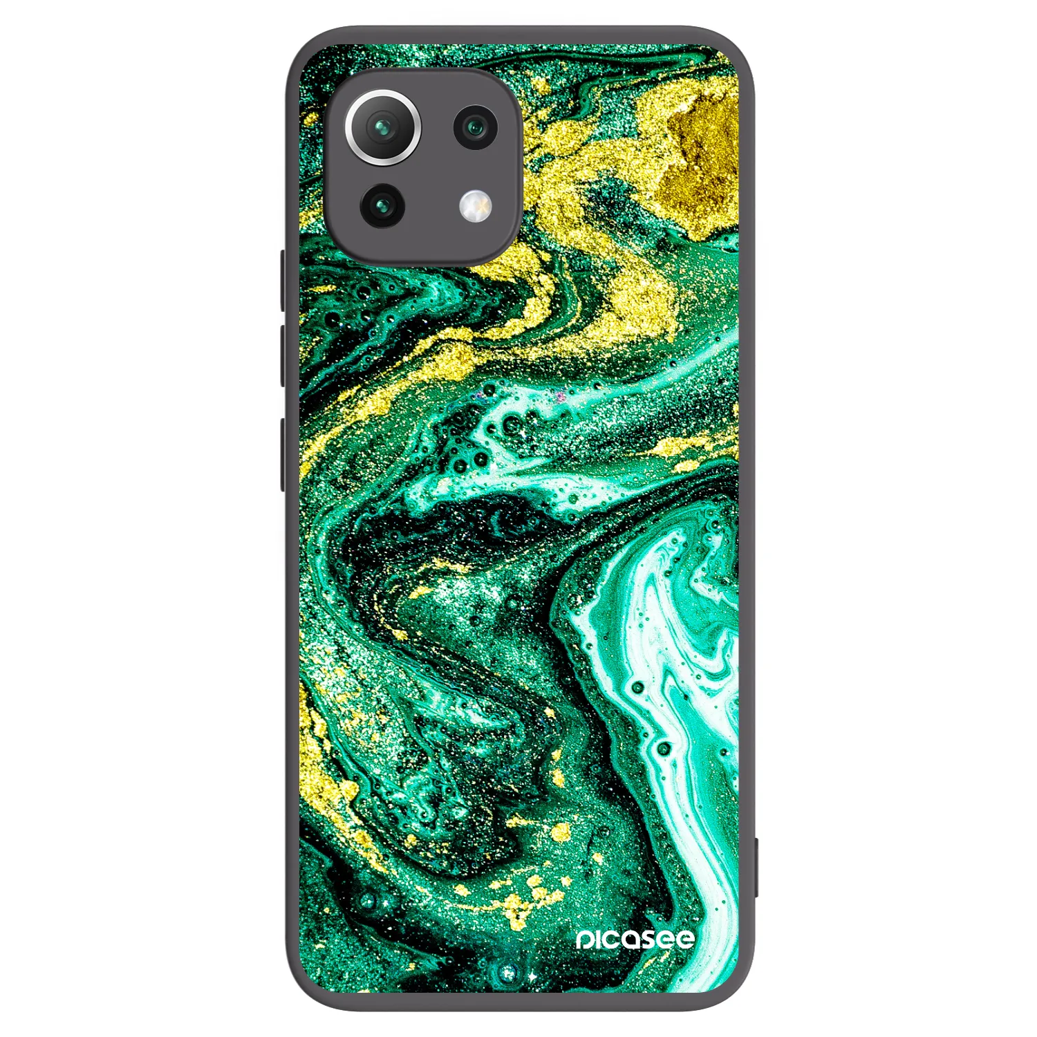 Picasee silikónový čierny obal pre Xiaomi 11 Lite 5G NE - Green Gold