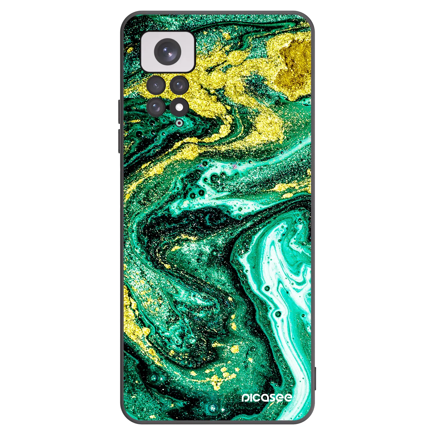Picasee silikónový čierny obal pre Xiaomi Redmi Note 11 - Green Gold