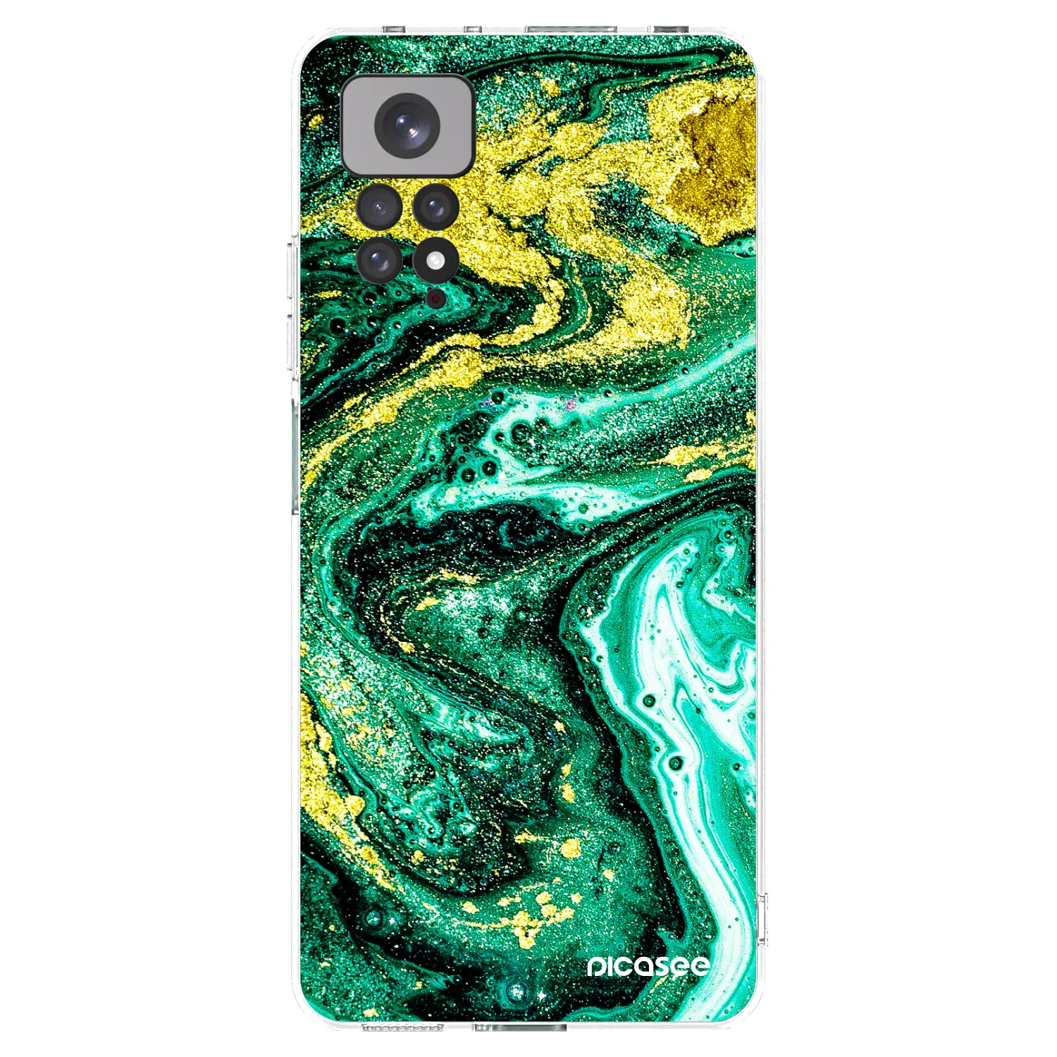 Picasee silikónový prehľadný obal pre Xiaomi Redmi Note 11S 4G - Green Gold