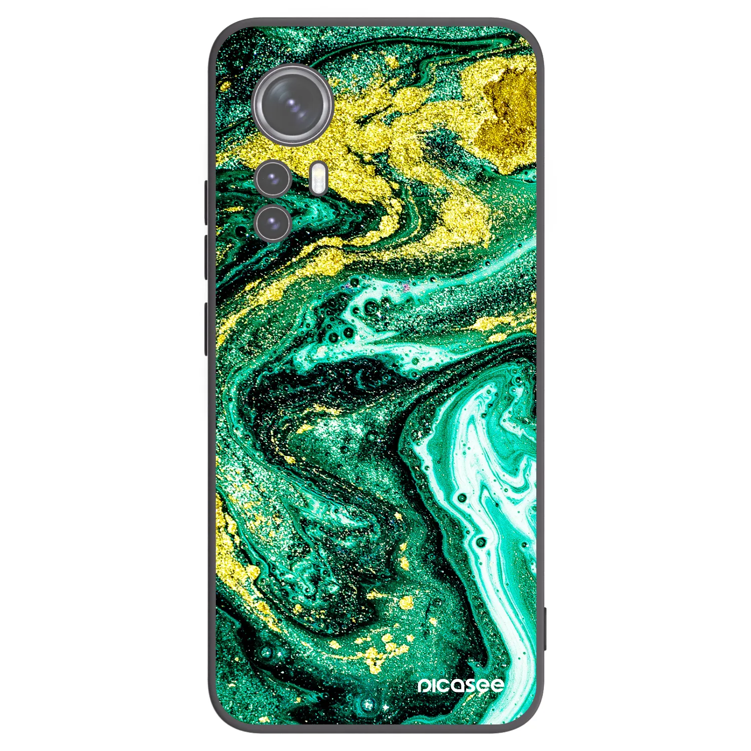 Picasee silikónový čierny obal pre Xiaomi 12 - Green Gold