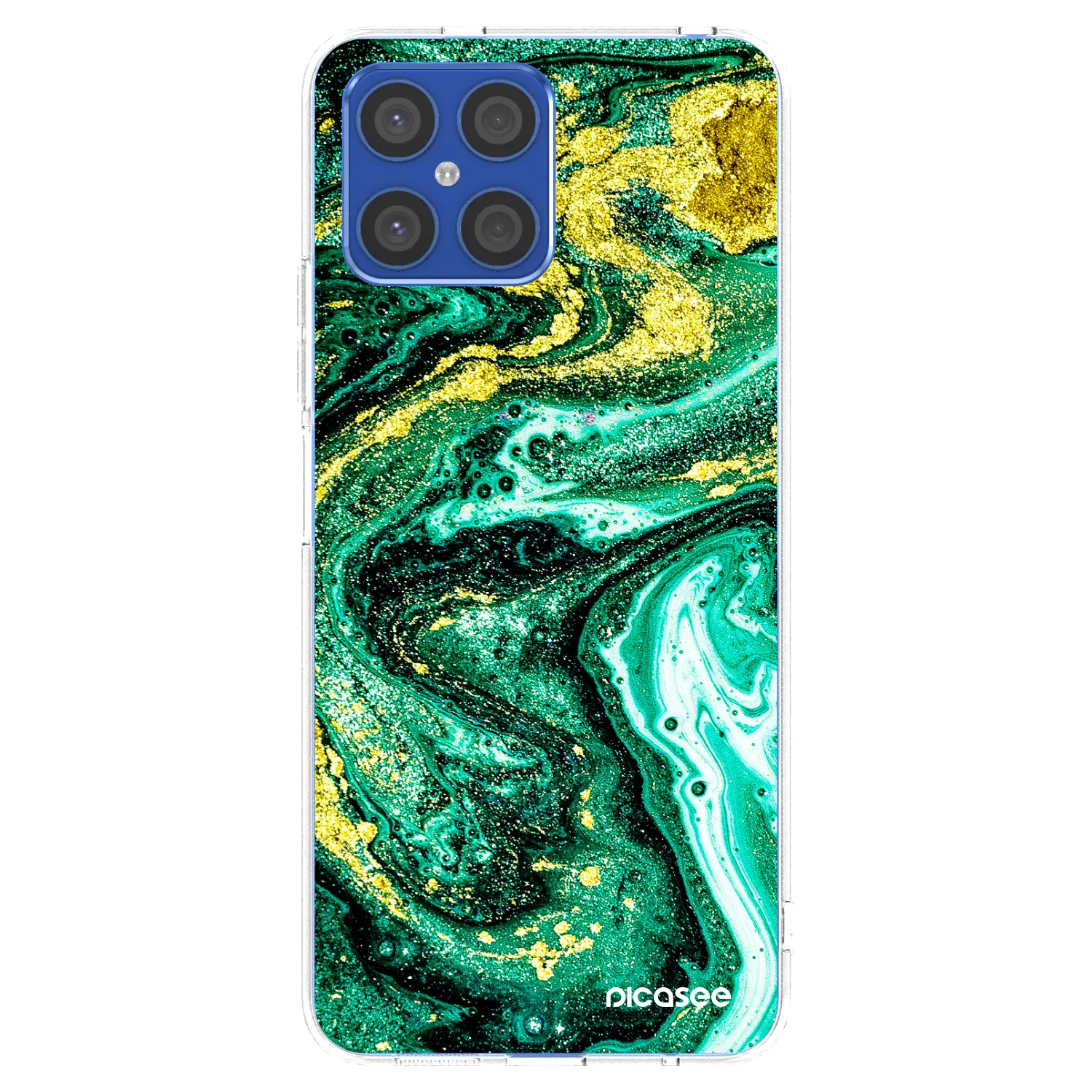 Picasee silikónový prehľadný obal pre Honor X8 4G - Green Gold