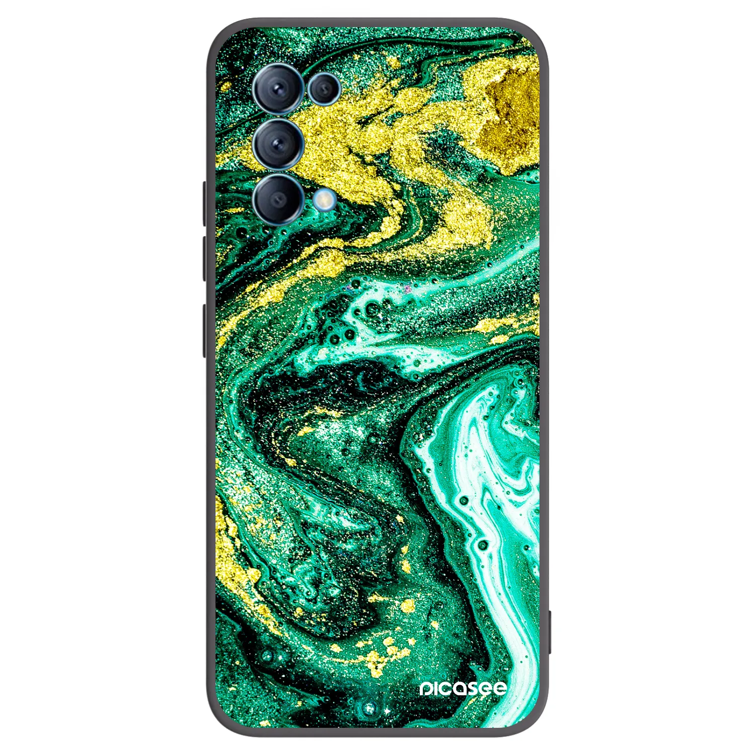 Picasee silikónový čierny obal pre OPPO Reno 5 5G - Green Gold
