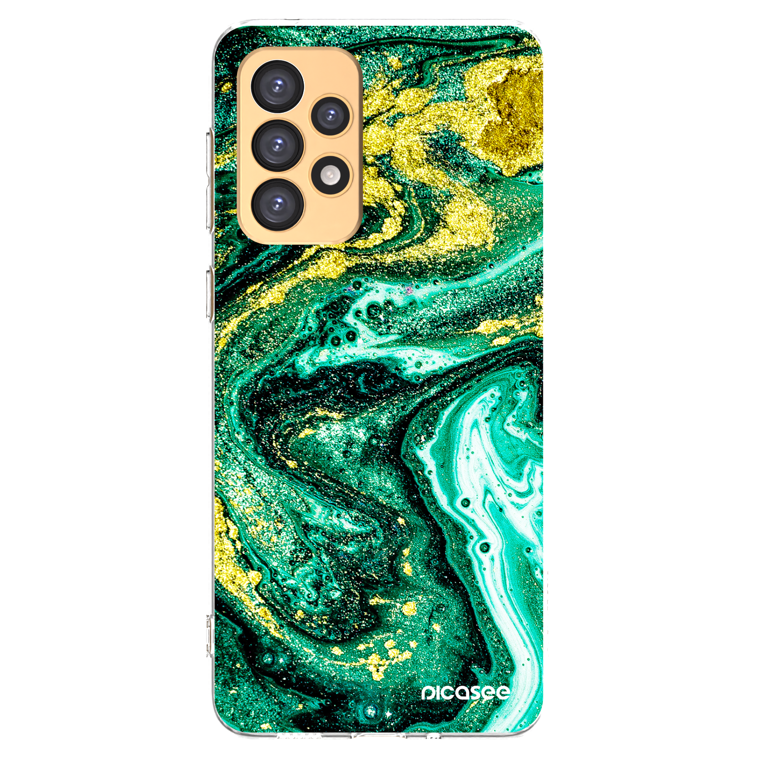 Picasee silikónový prehľadný obal pre Samsung Galaxy A33 5G A336 - Green Gold