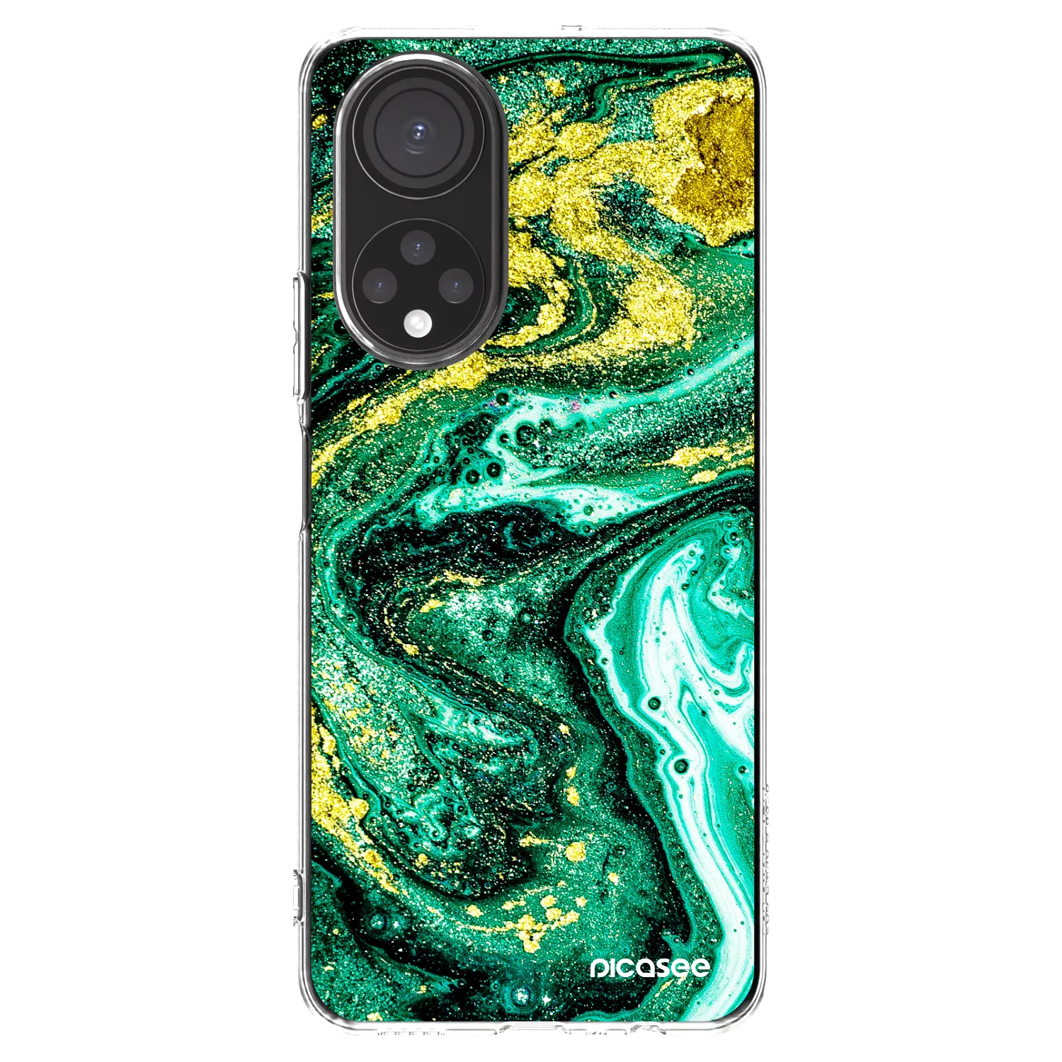 Picasee silikónový prehľadný obal pre Honor X7 - Green Gold