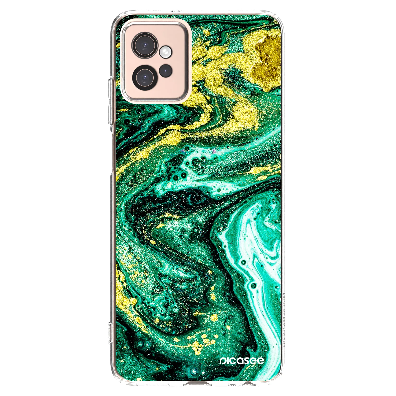 Picasee silikónový prehľadný obal pre Motorola Moto G32 - Green Gold