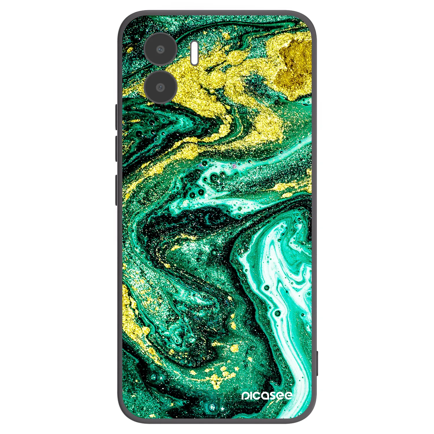 Picasee silikónový čierny obal pre Xiaomi Redmi A1 - Green Gold