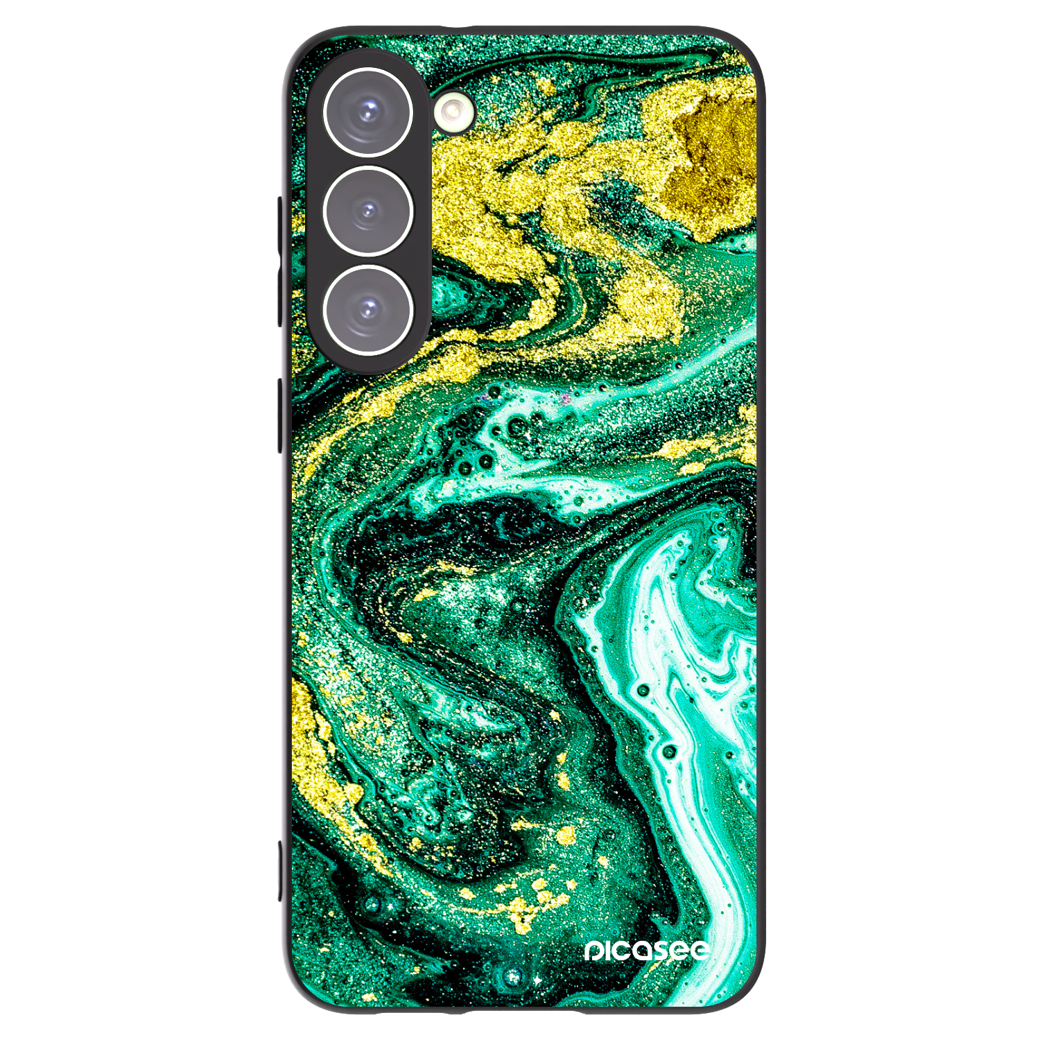 Picasee silikónový čierny obal pre Samsung Galaxy S23+ 5G - Green Gold