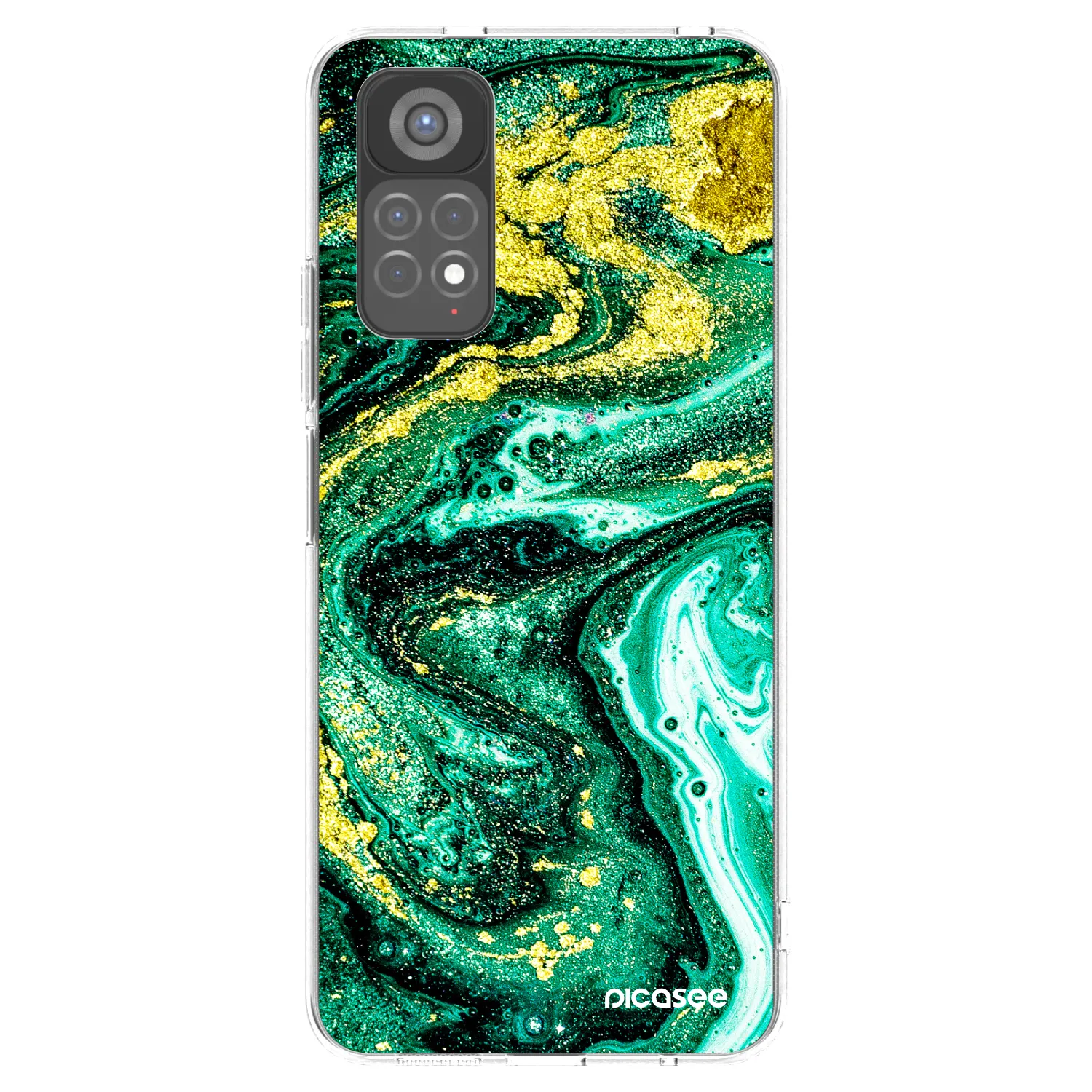 Picasee silikónový prehľadný obal pre Xiaomi Redmi Note 11S 5G - Green Gold