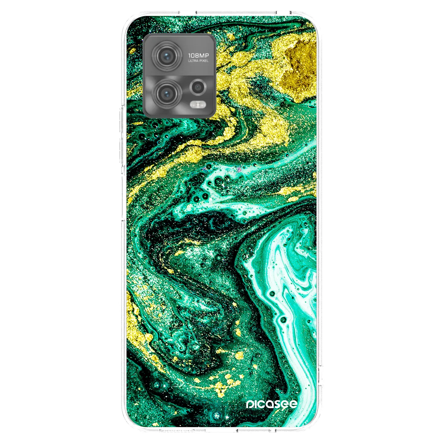 Picasee silikónový prehľadný obal pre Motorola Moto G72 - Green Gold