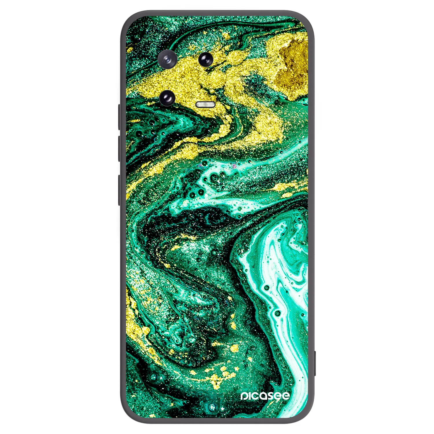 Picasee silikónový čierny obal pre Xiaomi 13 Pro - Green Gold