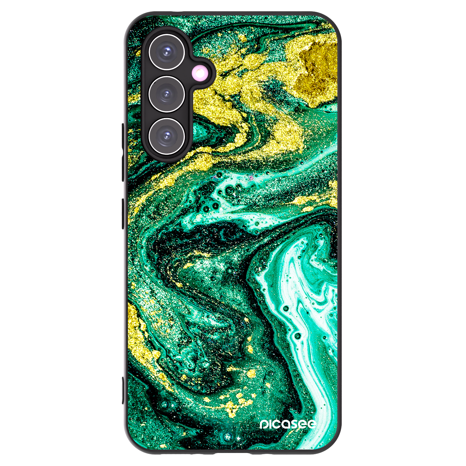 Picasee silikónový čierny obal pre Samsung Galaxy A54 5G A546B - Green Gold