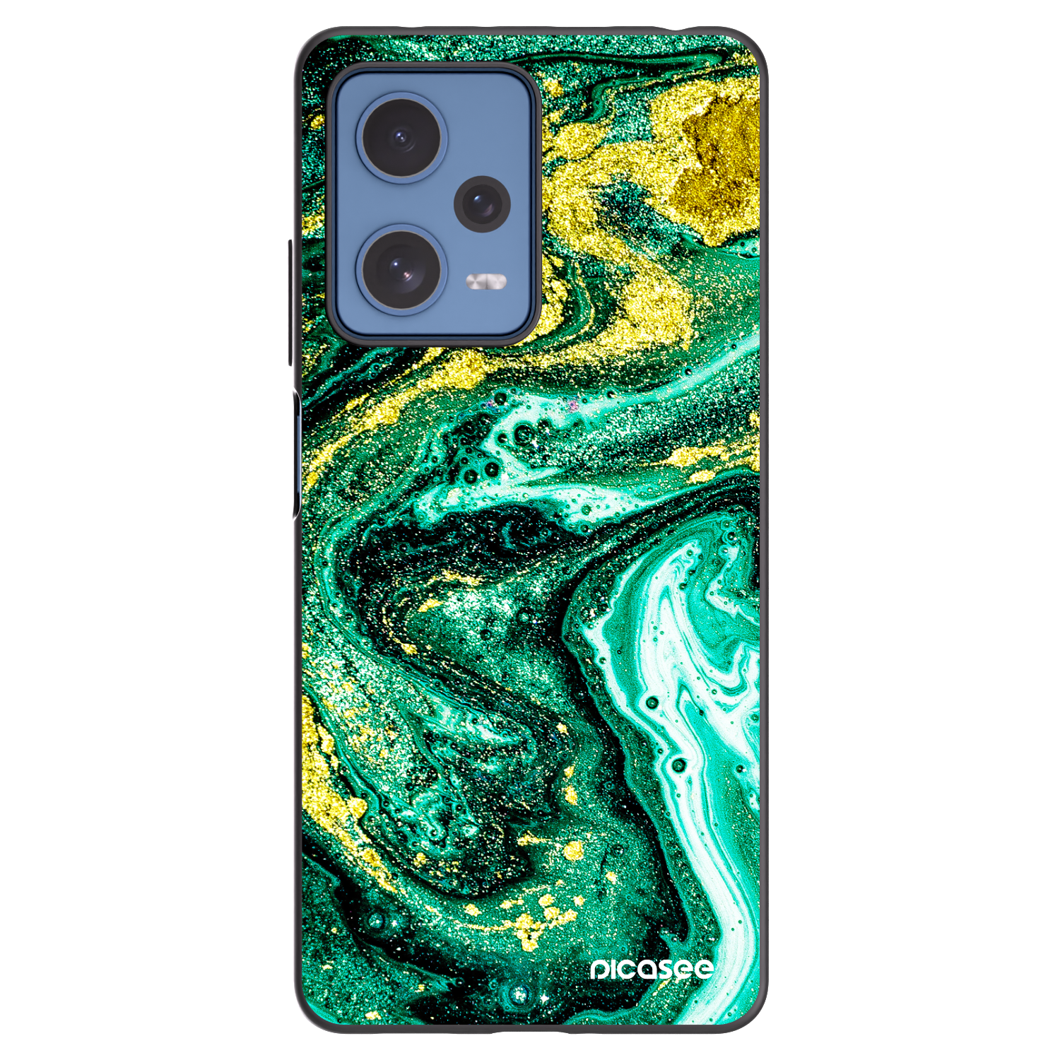 Picasee silikónový čierny obal pre Xiaomi Redmi Note 12 Pro 5G - Green Gold