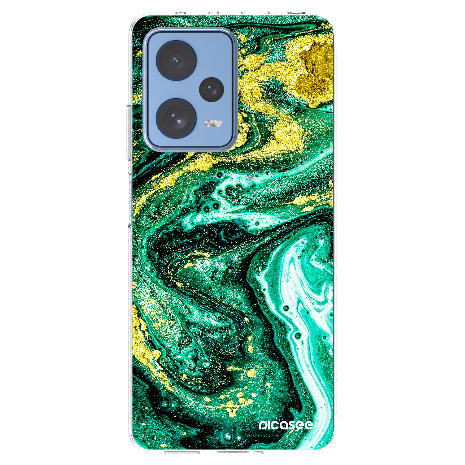 Picasee silikónový prehľadný obal pre Xiaomi Redmi Note 12 Pro 5G - Green Gold