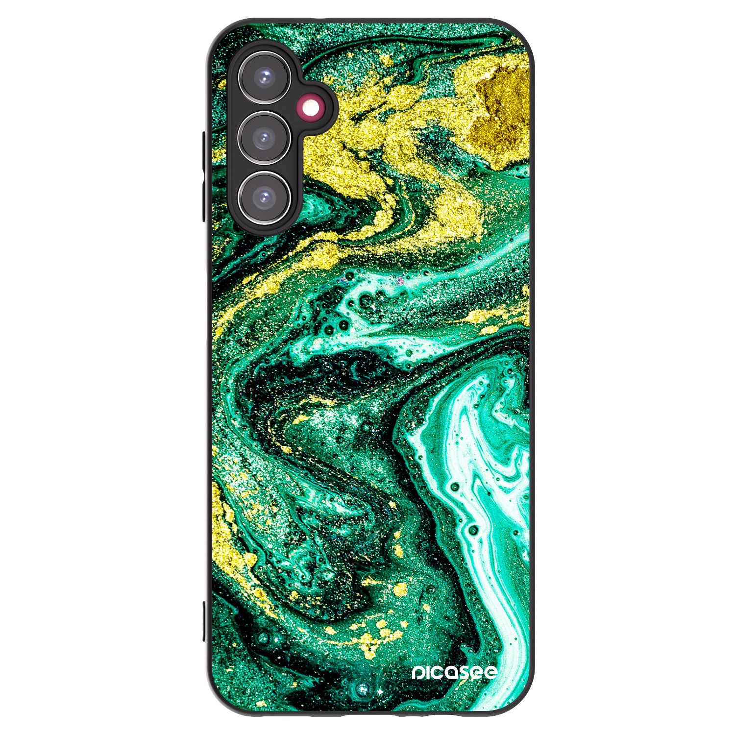 Picasee silikónový čierny obal pre Samsung Galaxy A14 5G A146P - Green Gold