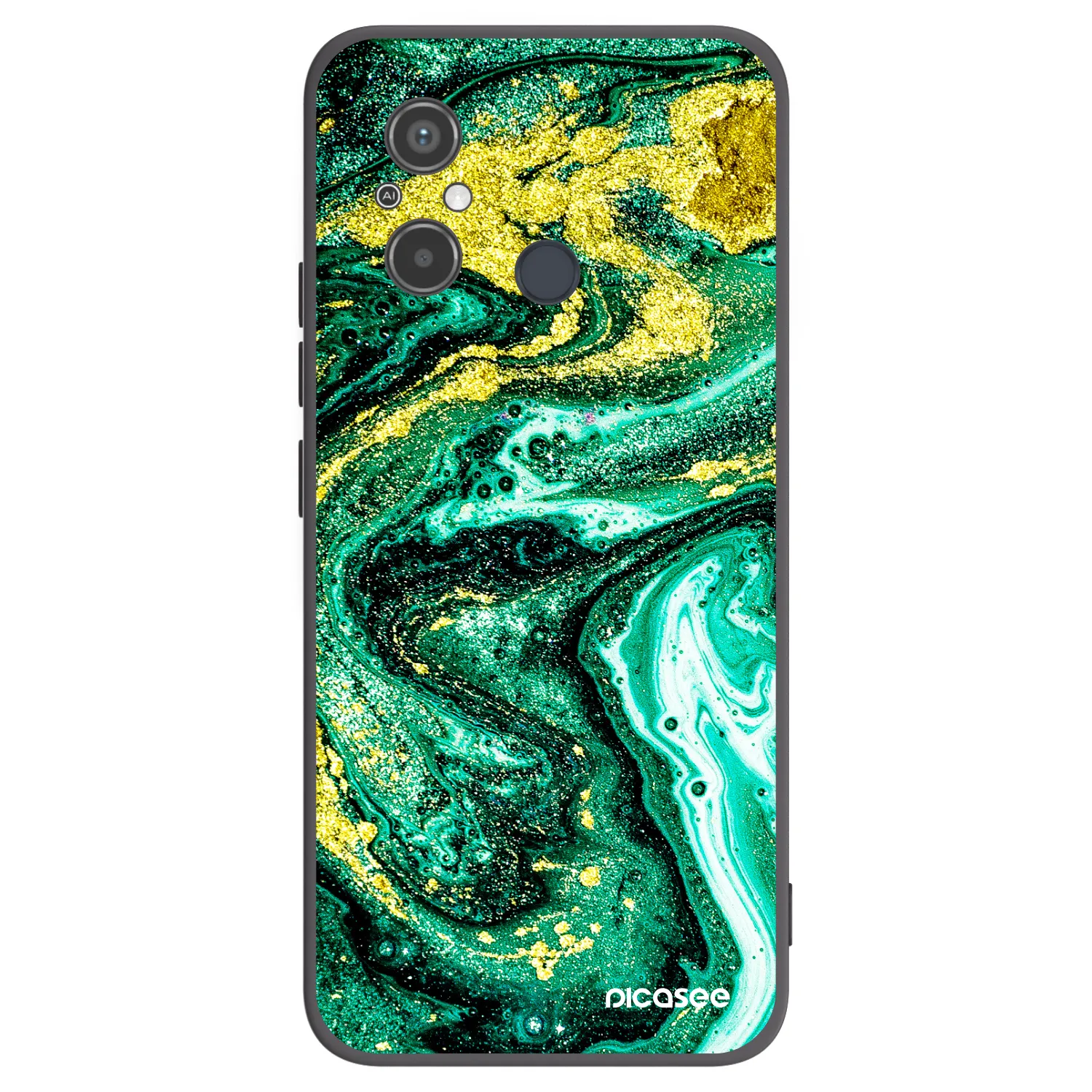 Picasee silikónový čierny obal pre Xiaomi Redmi 12C - Green Gold