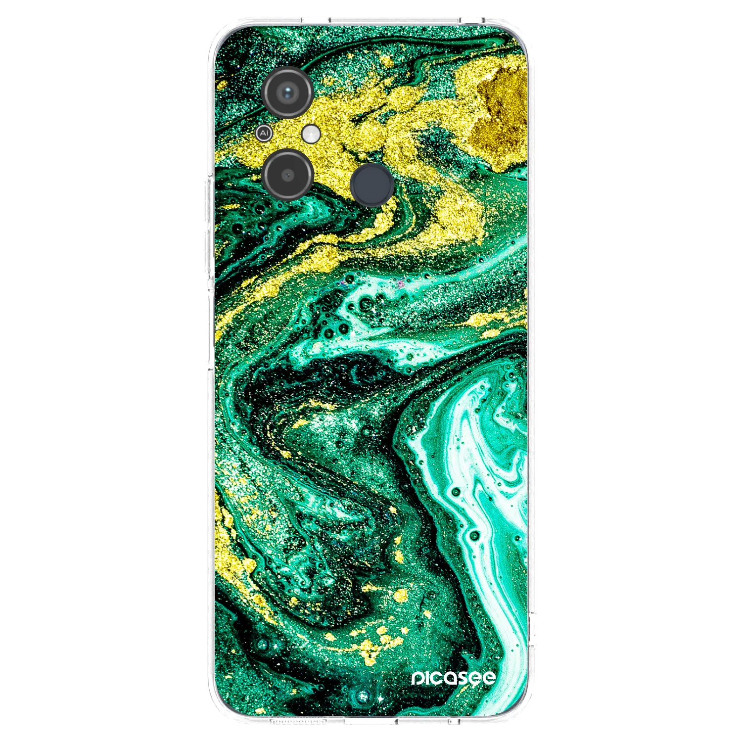 Picasee silikónový prehľadný obal pre Xiaomi Redmi 12C - Green Gold
