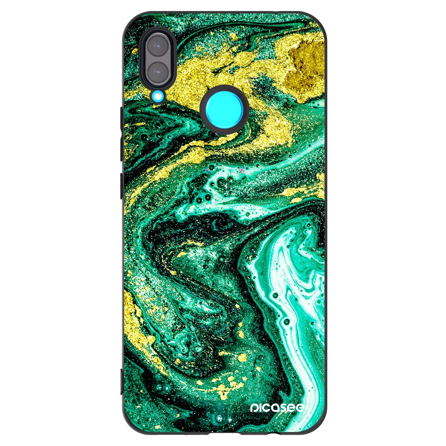 Picasee silikónový čierny obal pre Huawei Nova 3 - Green Gold