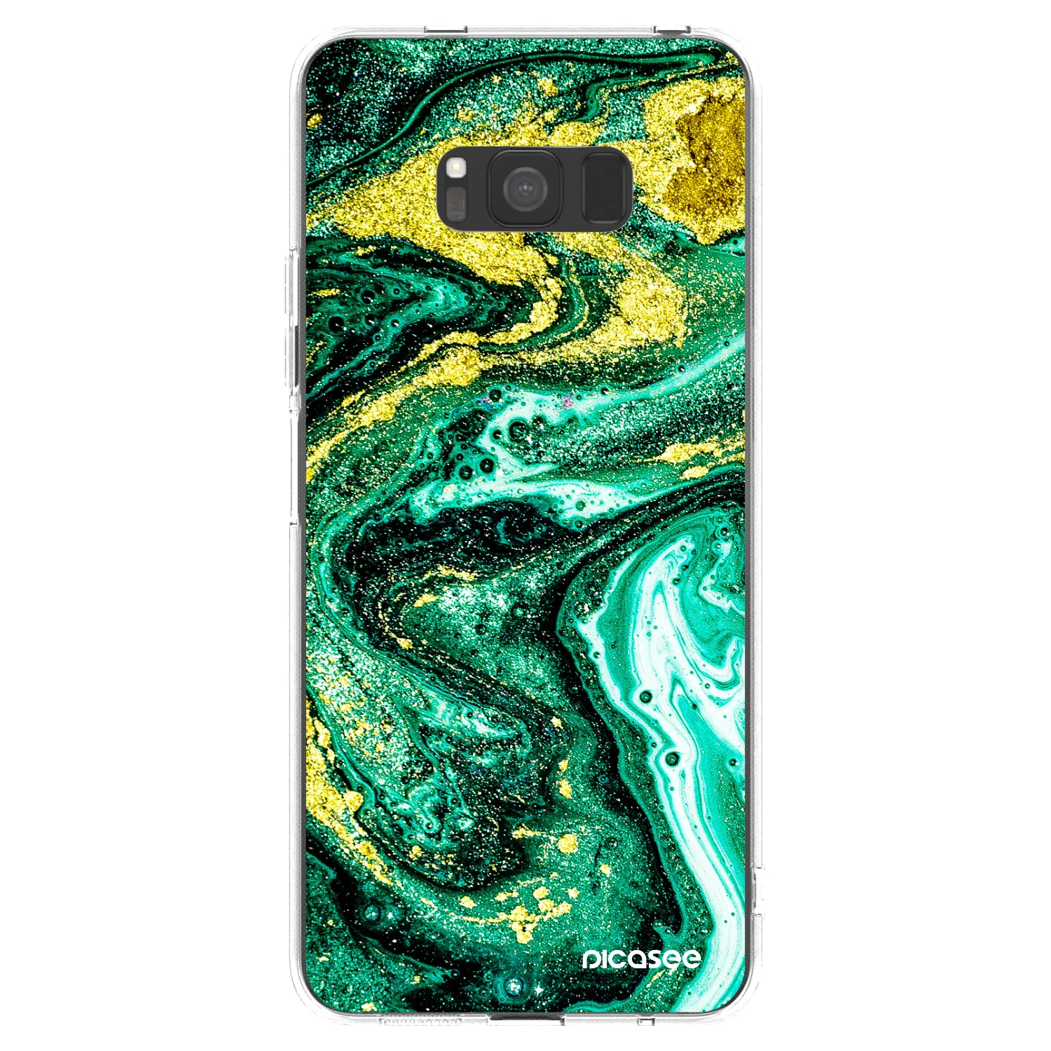 Picasee silikónový prehľadný obal pre Samsung Galaxy S8 G950F - Green Gold