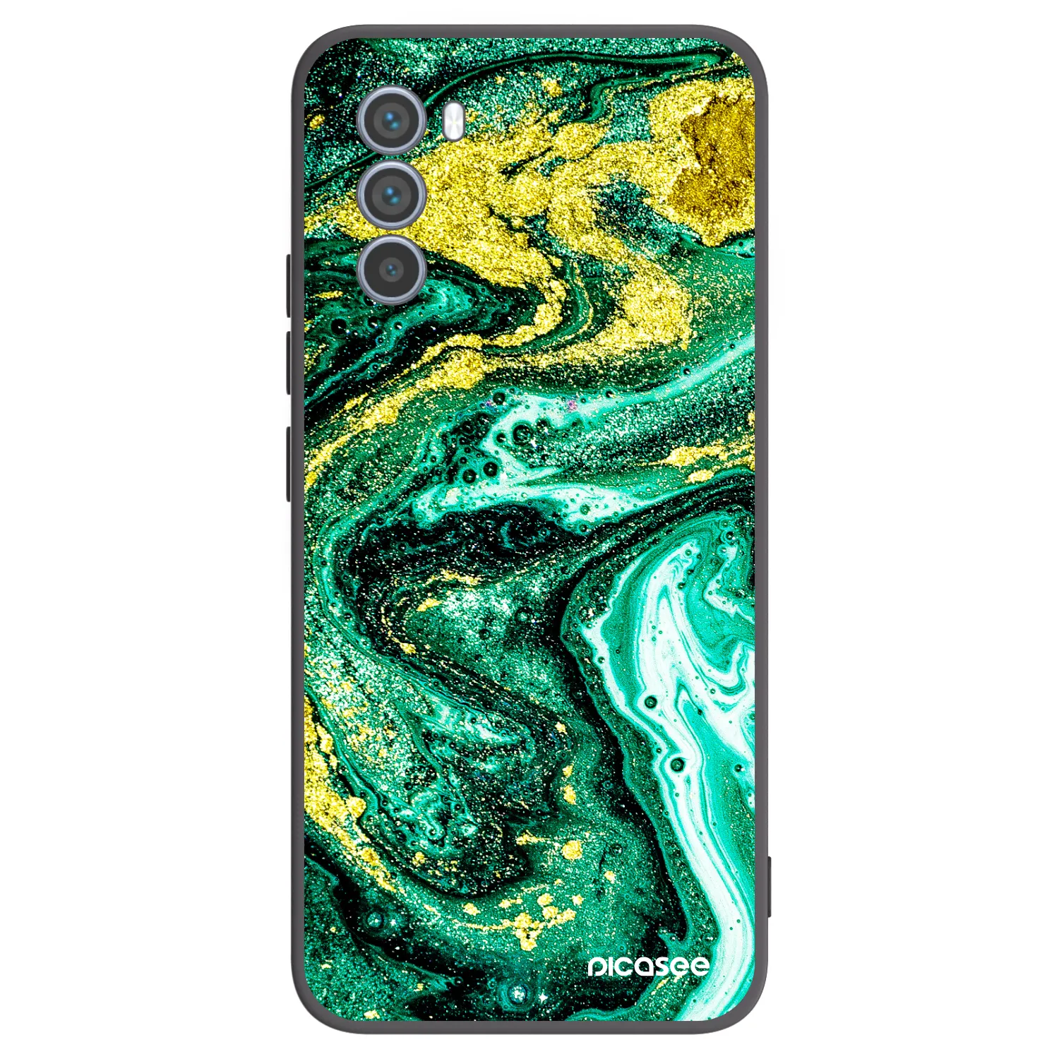Picasee silikónový čierny obal pre Motorola Moto G62 - Green Gold