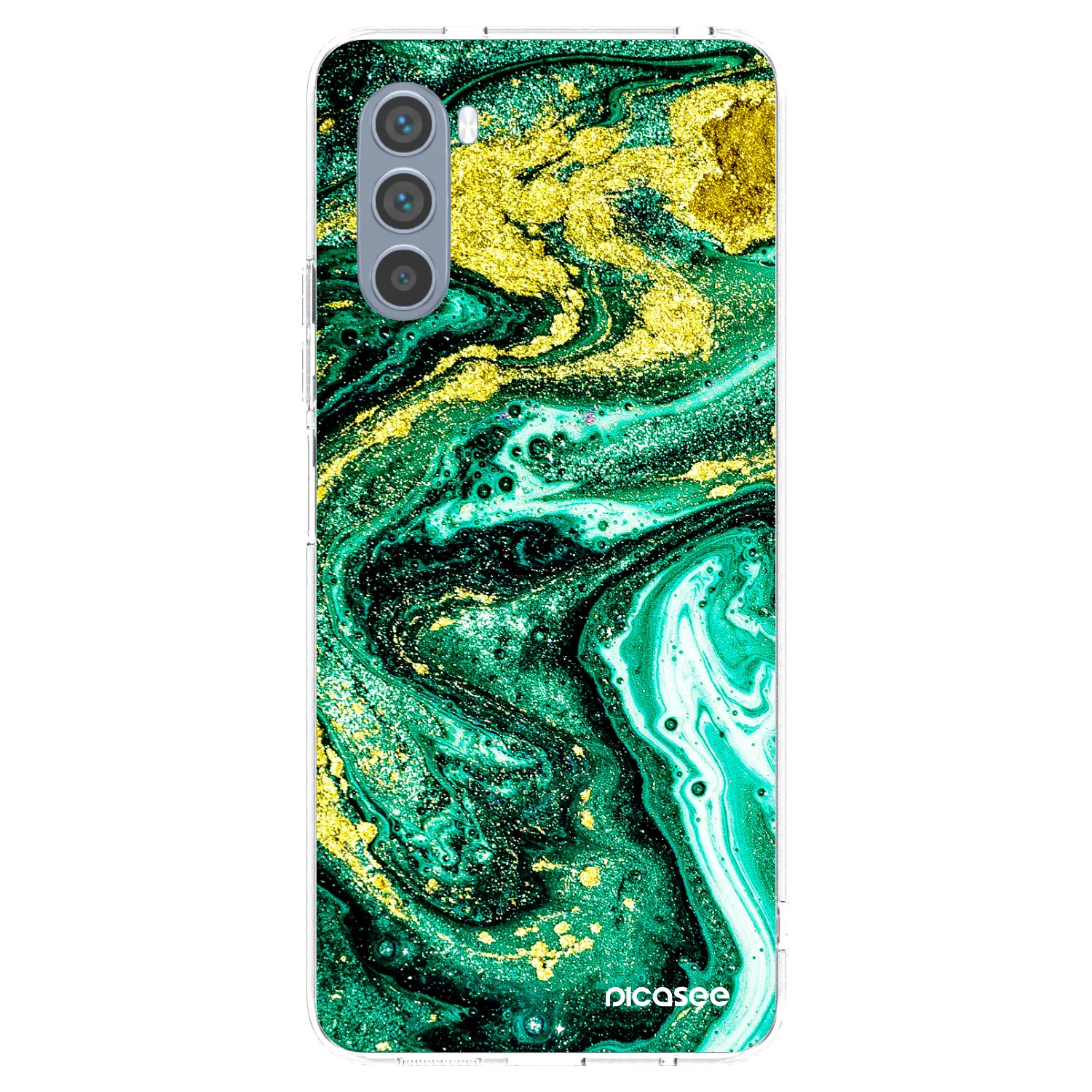 Silikónový prehľadný obal pre Motorola Moto G62 - Green Gold