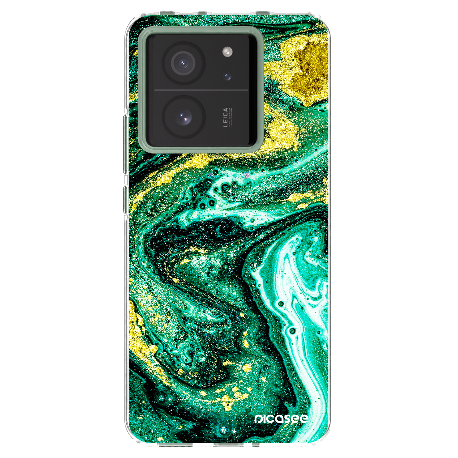 Picasee silikónový prehľadný obal pre Xiaomi 13T Pro - Green Gold