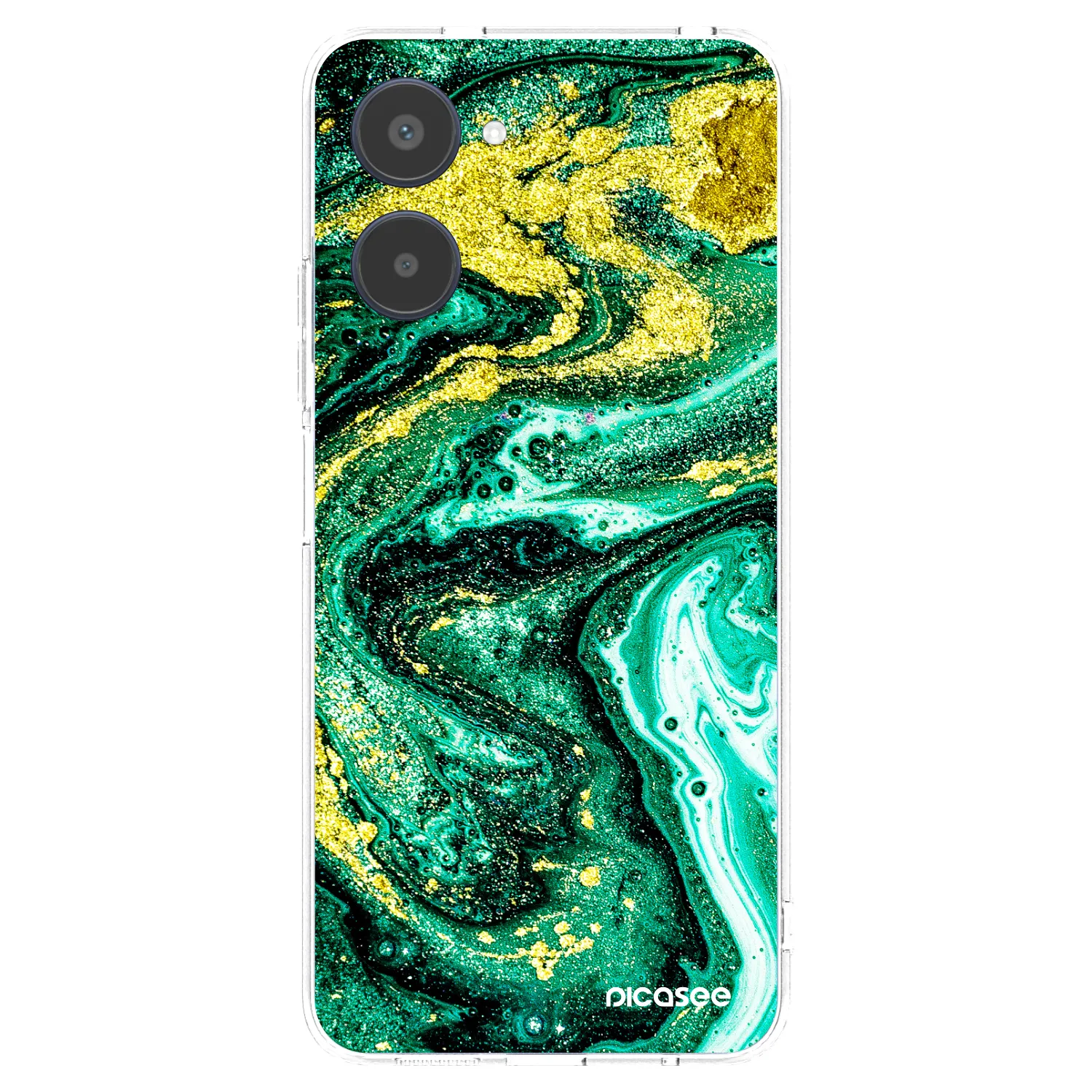 Picasee silikónový prehľadný obal pre Realme 10 4G - Green Gold
