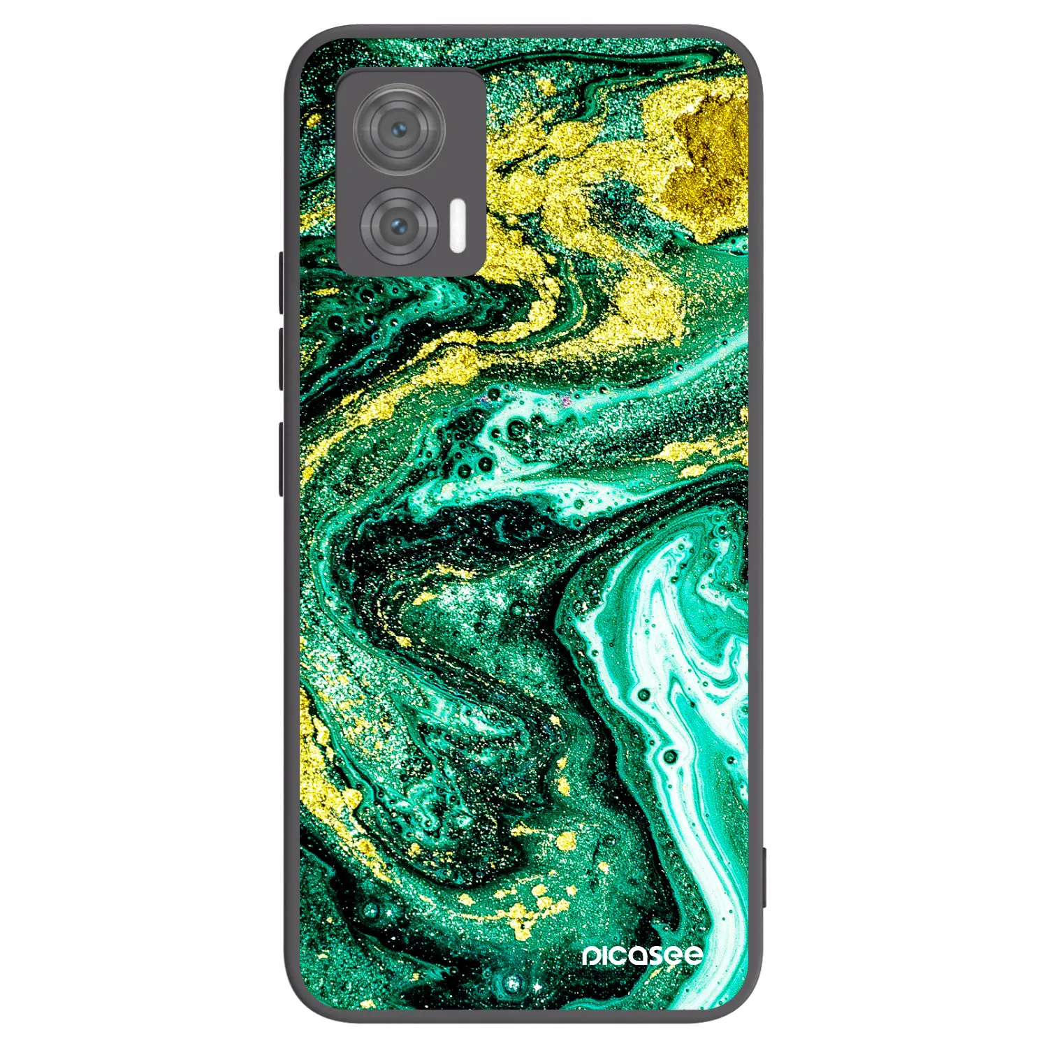 Picasee silikónový čierny obal pre Motorola Edge 30 Neo - Green Gold