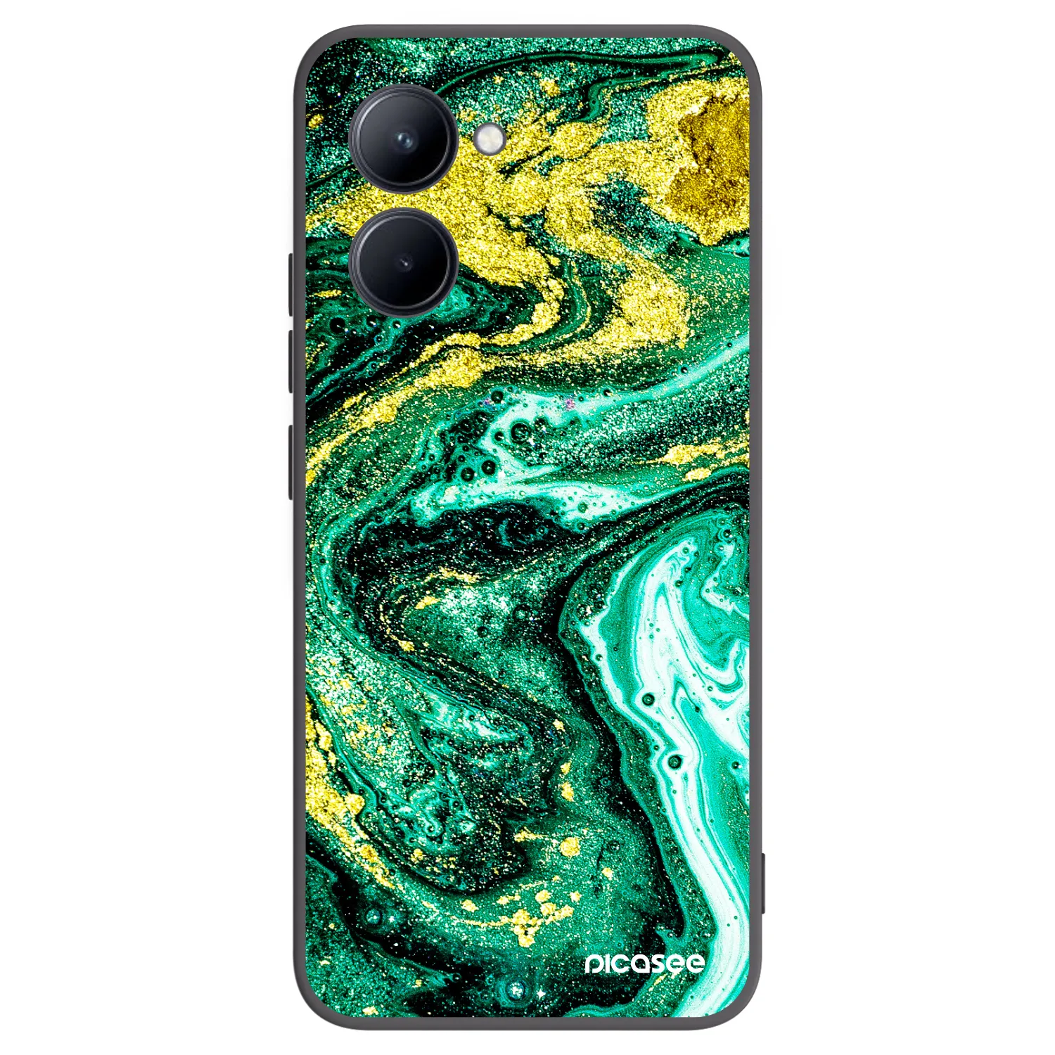 Picasee silikónový čierny obal pre Realme C33 (2023) - Green Gold