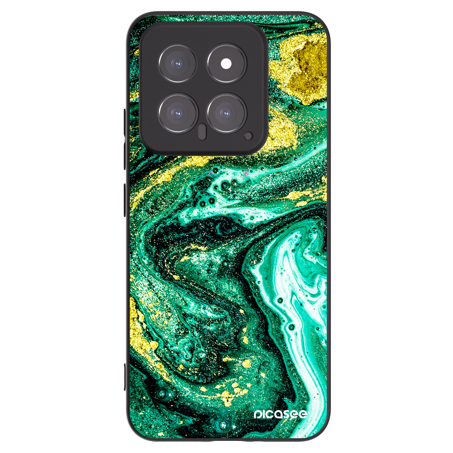 Picasee silikónový čierny obal pre Xiaomi 14 - Green Gold